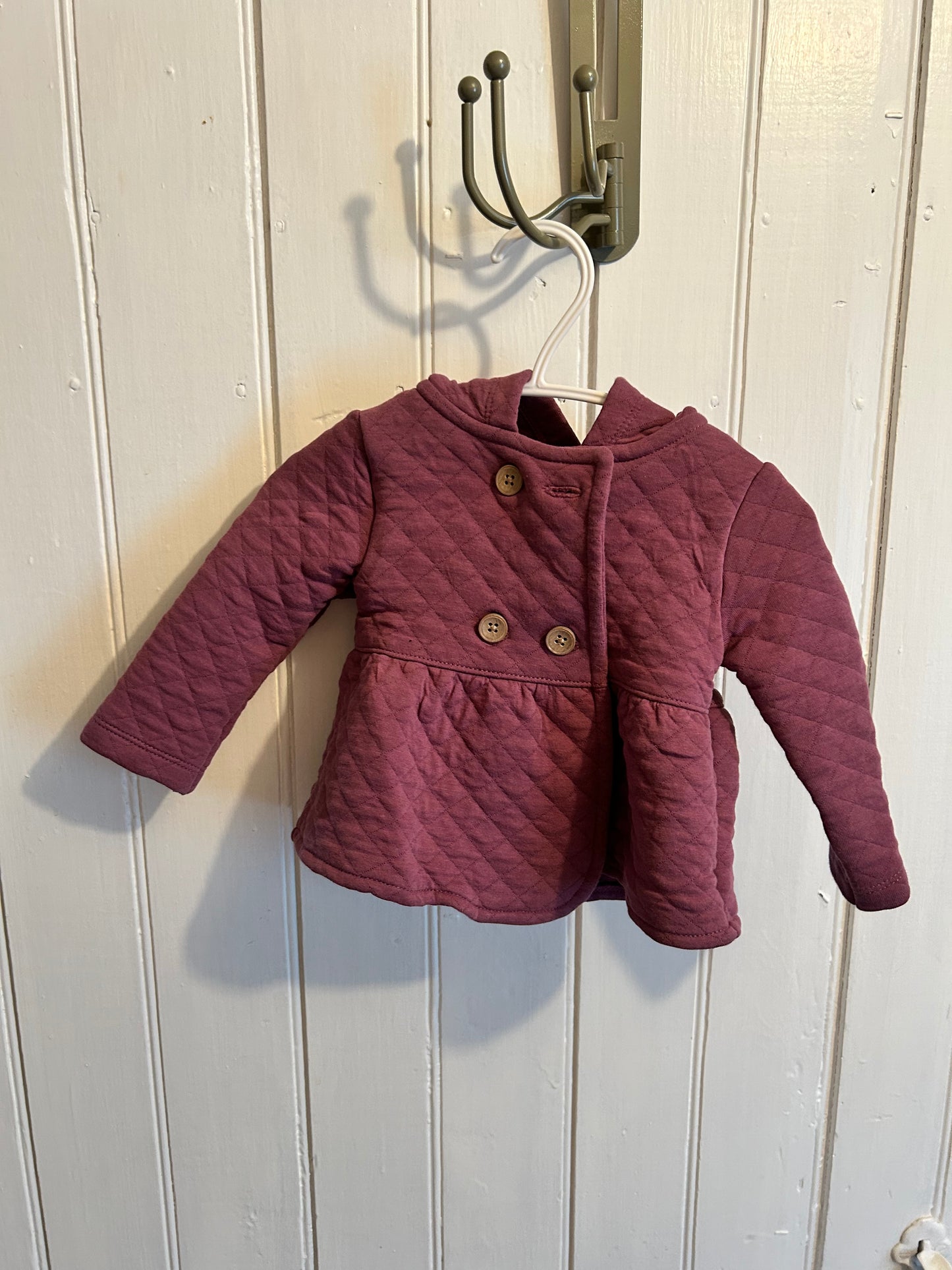 Carters 6m purple quilted cardigan