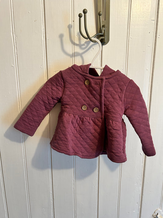Carters 6m purple quilted cardigan