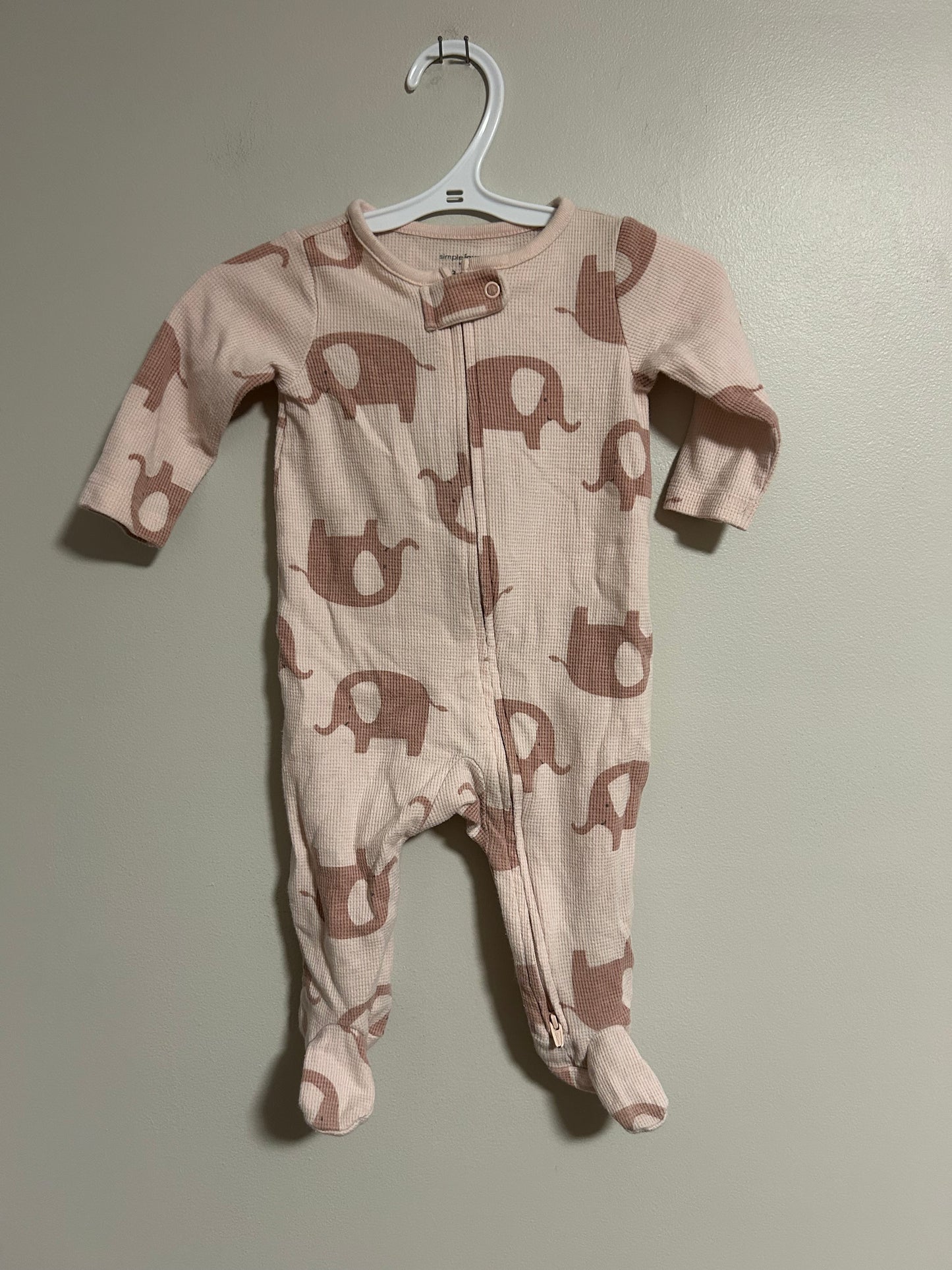 Carters 3/6m pink unicorn waffle knit zip up sleeper