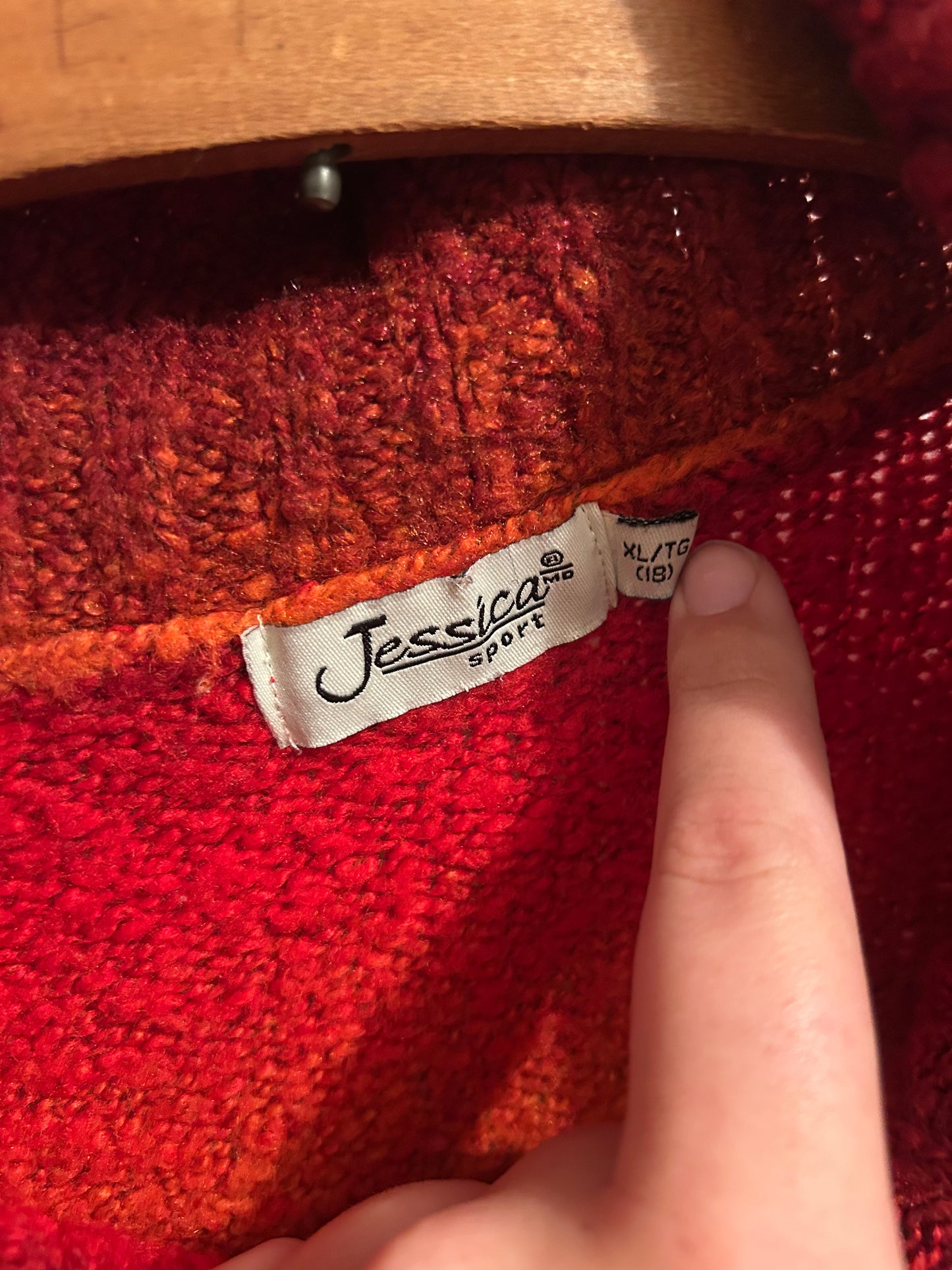 Jessica xl red & orange ombre cowl neck sweater