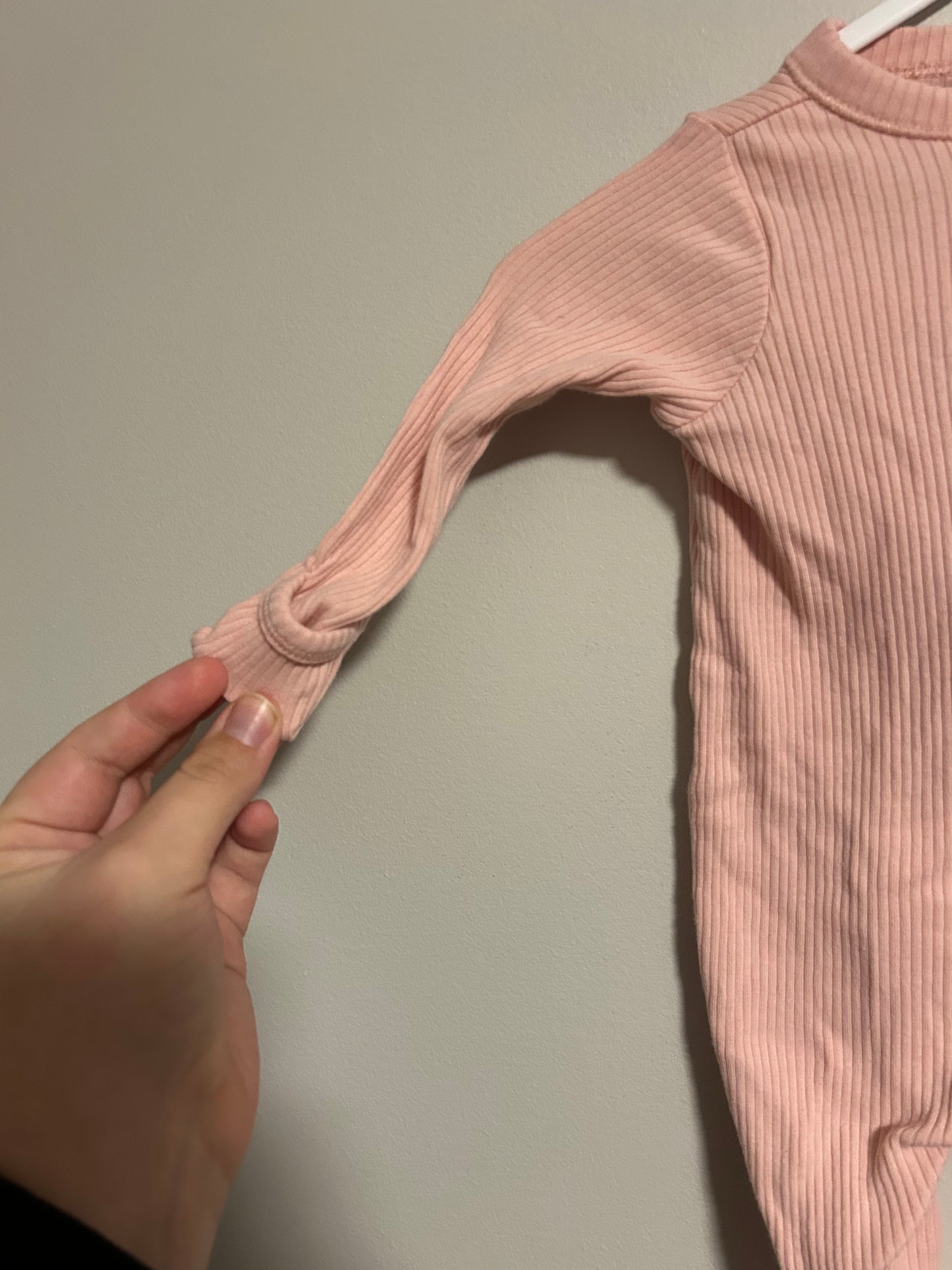 Old navy newborn pink ribbed sleeper