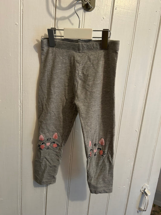 Monkey bars 4 grey & pink cat knee leggings