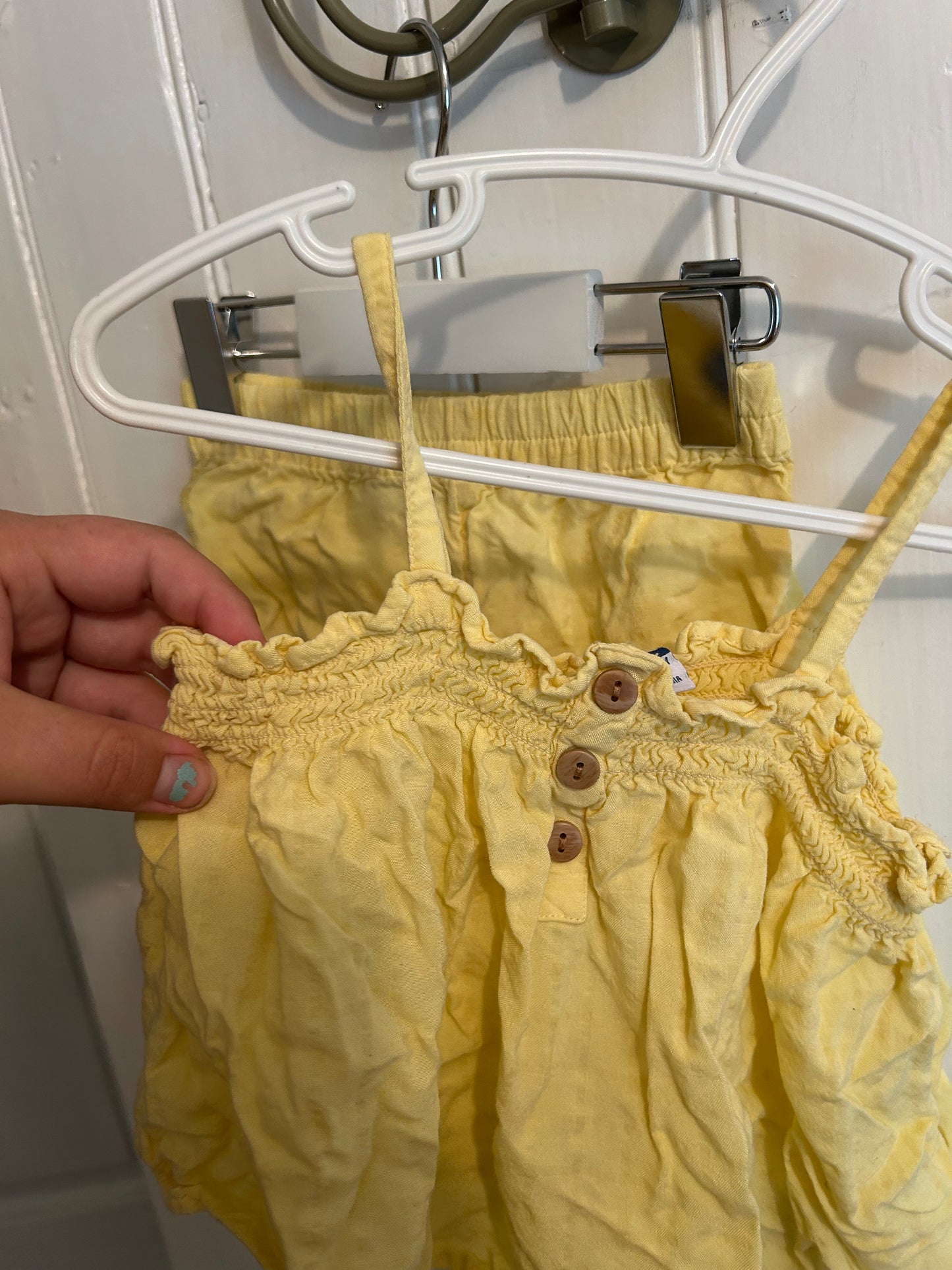 Old navy 18/24m yellow polka dot tank & short set