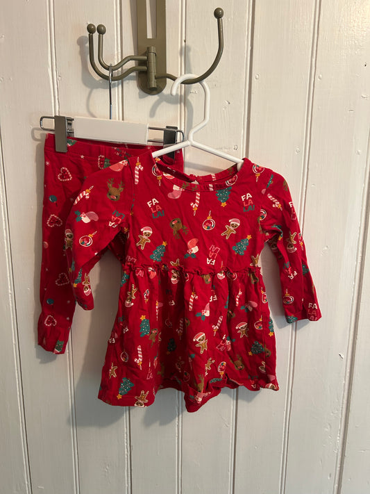 George 6/12m red Christmas set