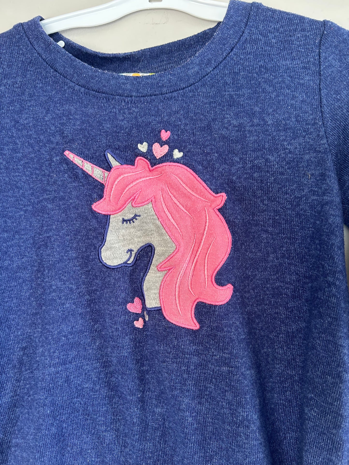 Rococo 5 blue & pink unicorn flare sleeve dress