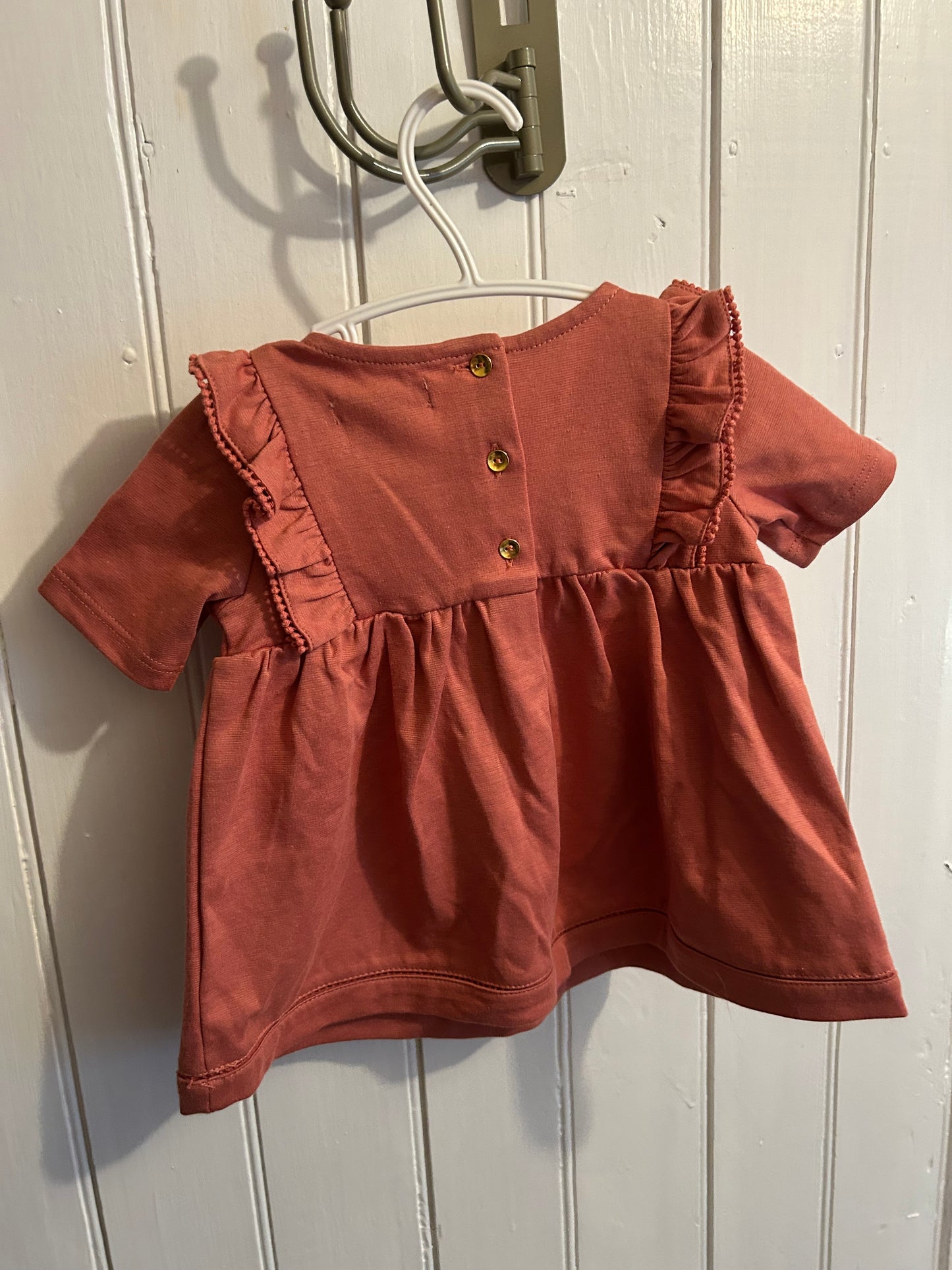 NEW Rachel & Zoe 12m peach ruffle floral blouse