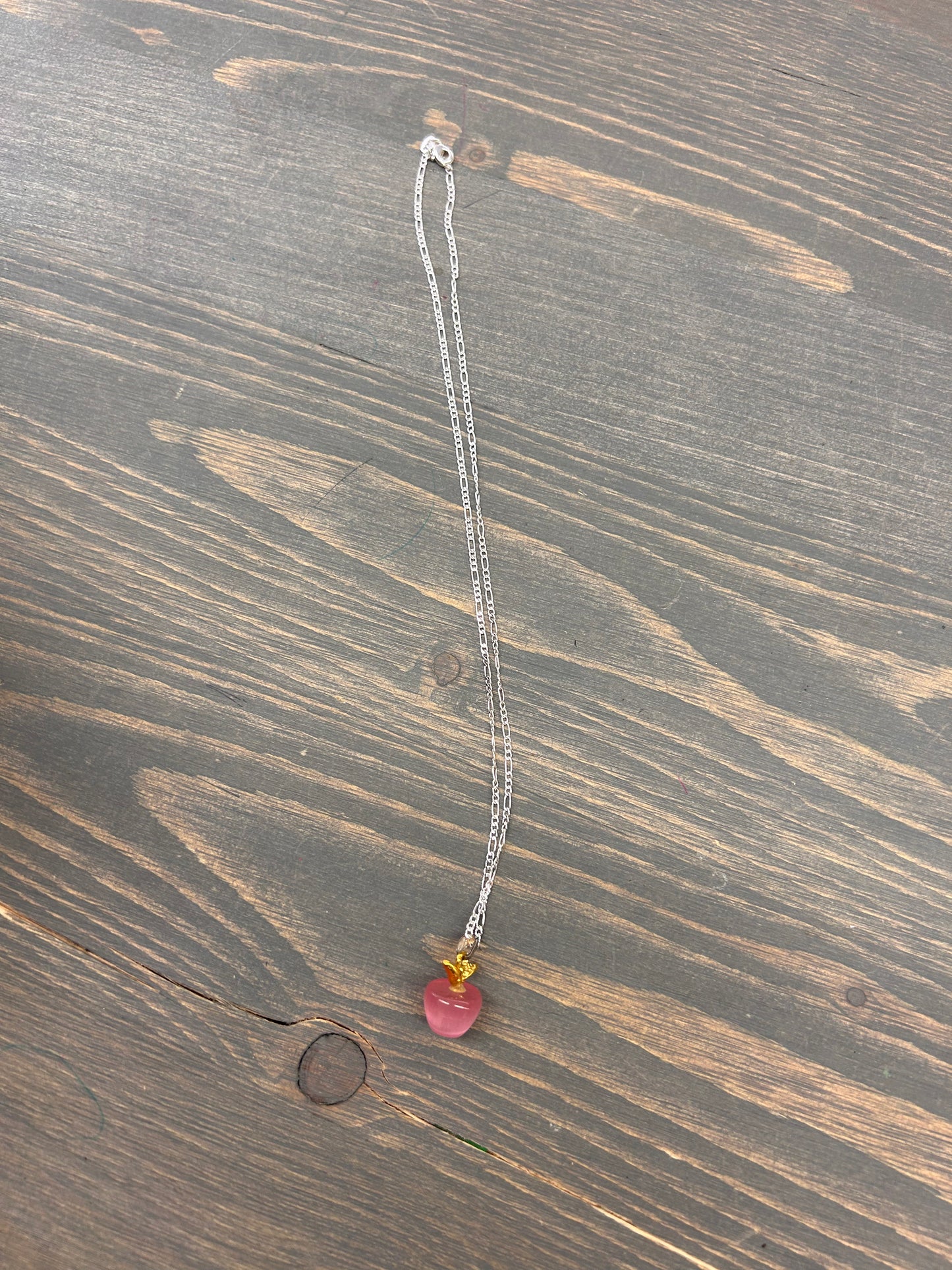 Apple gemstone pendant necklace