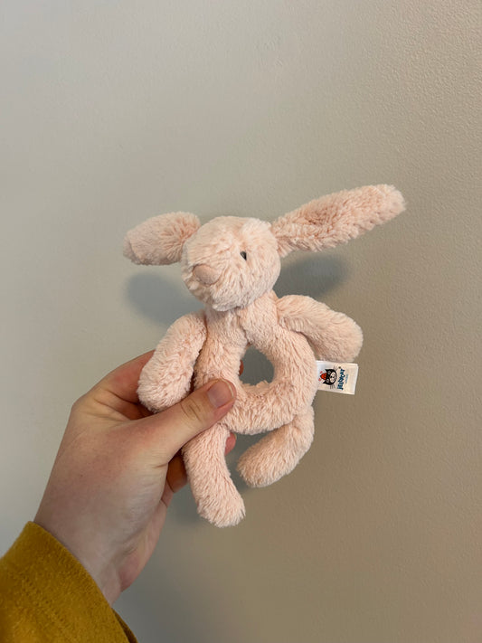 Jellycat pink rabbit rattle