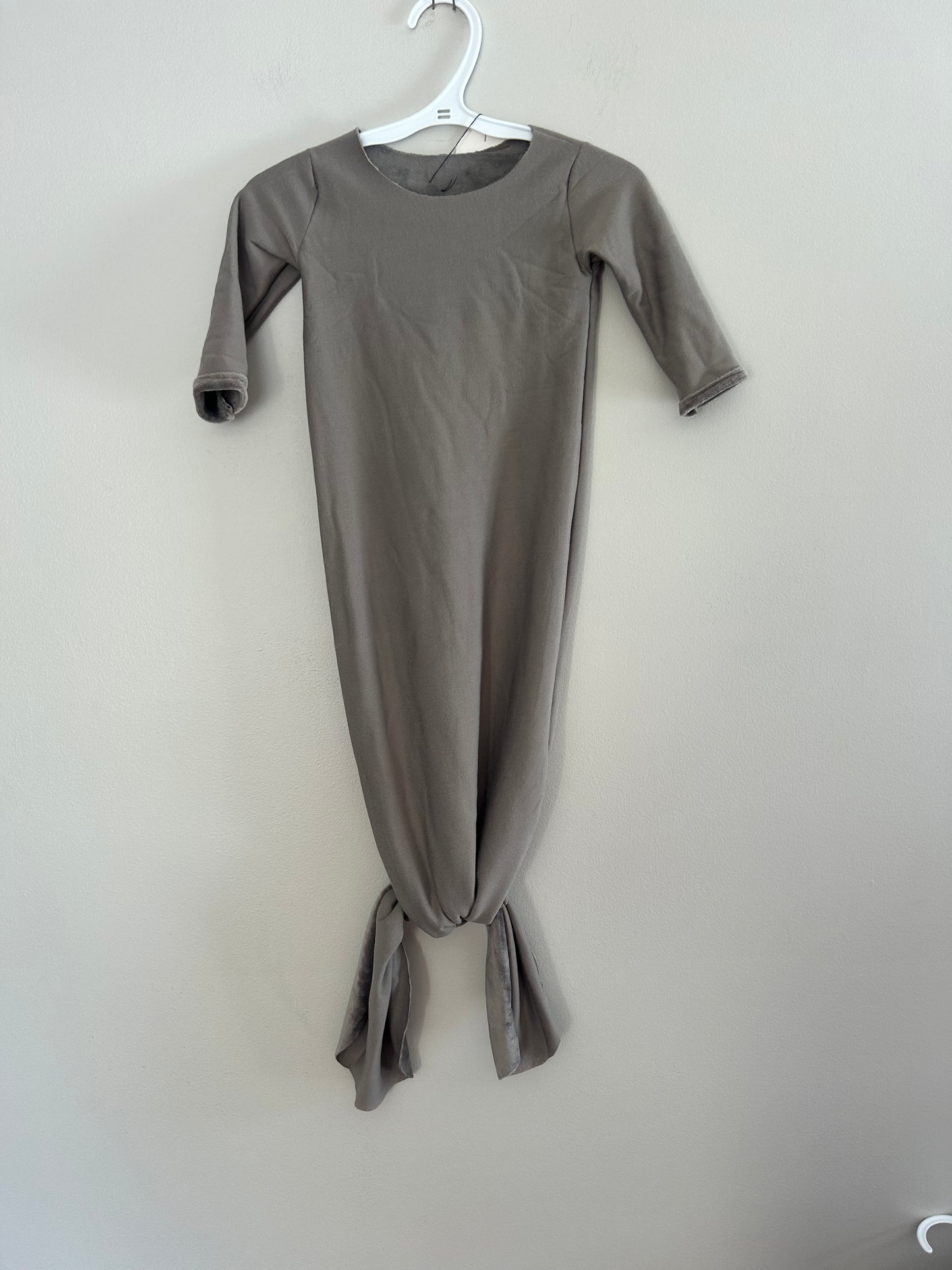 NEW handmade 0/6m Fleece knot gowns