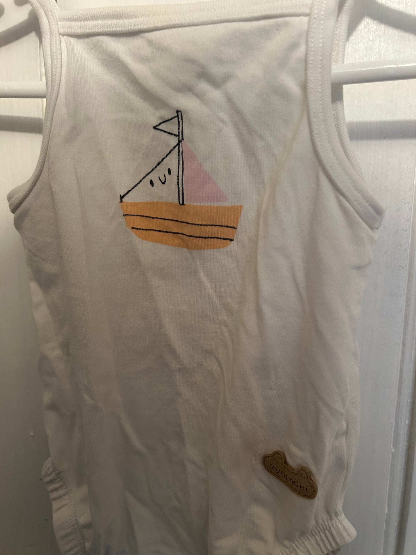 Souris mini 3/6m sail boat onesie
