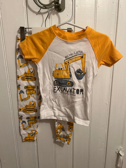Carters 2t yellow excavator 2pc sleep set