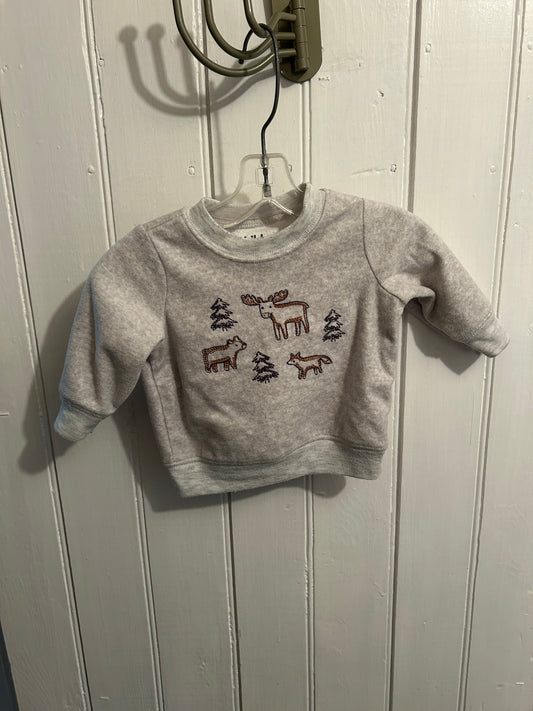 Carters 0/3m grey animal sweater