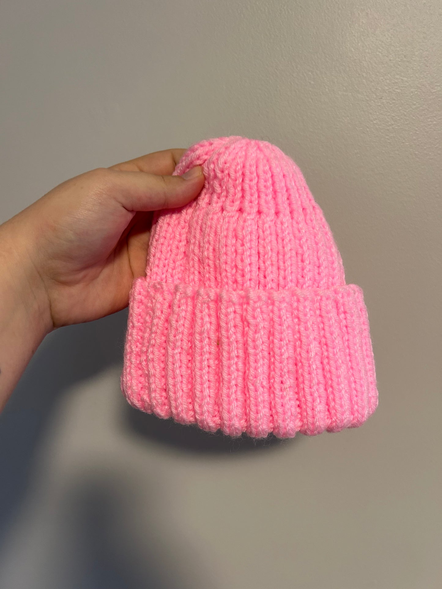 Toddler pink knit hat