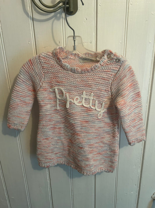 George pink pretty knit sweater