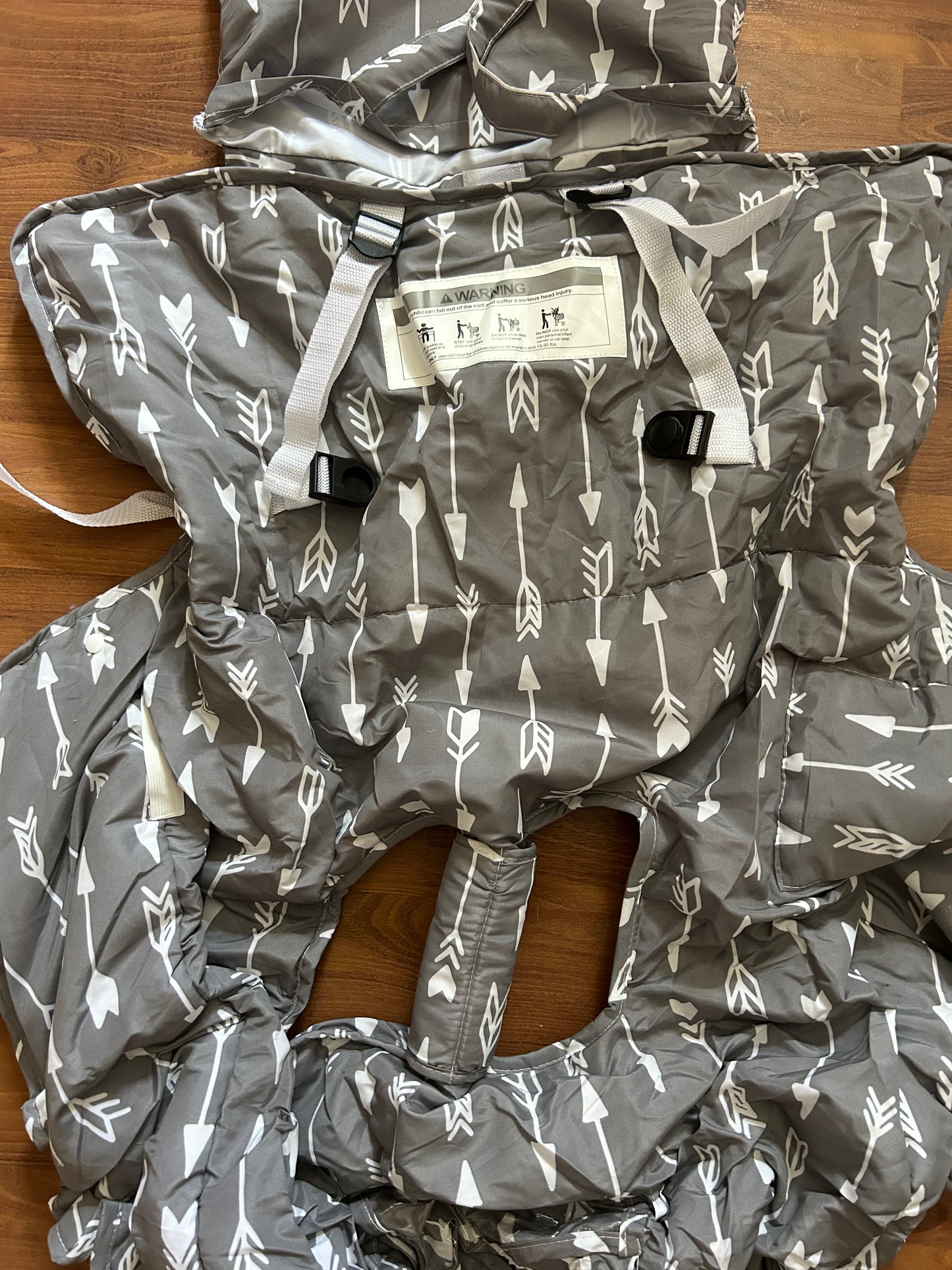 Grey arrow shopping cart cover