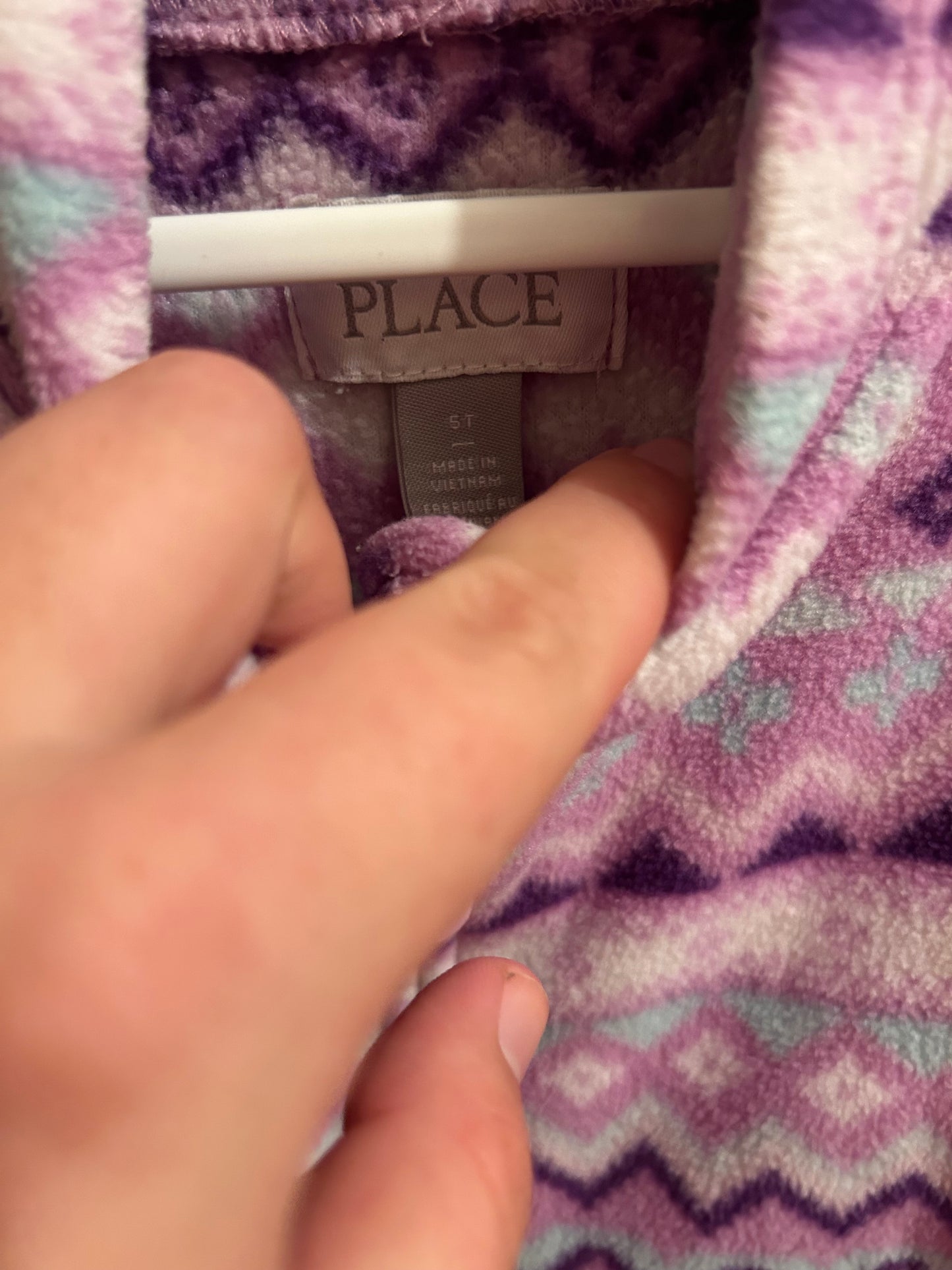 Children’s place 5t purple Aztec fleece zip up hoodie