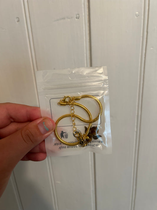 NEW gold & purple angle charm bracelet