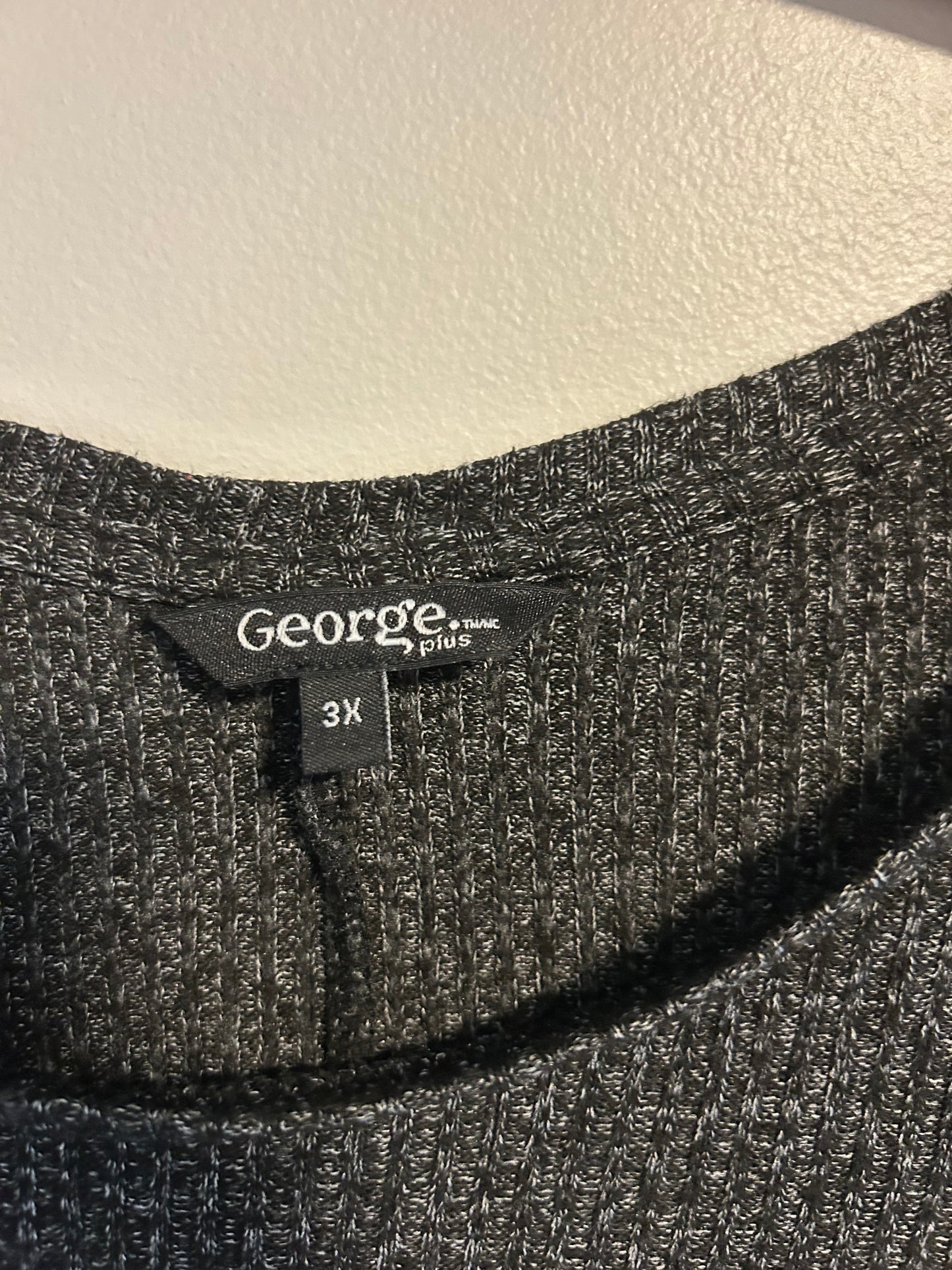 George 3x black ribbed top