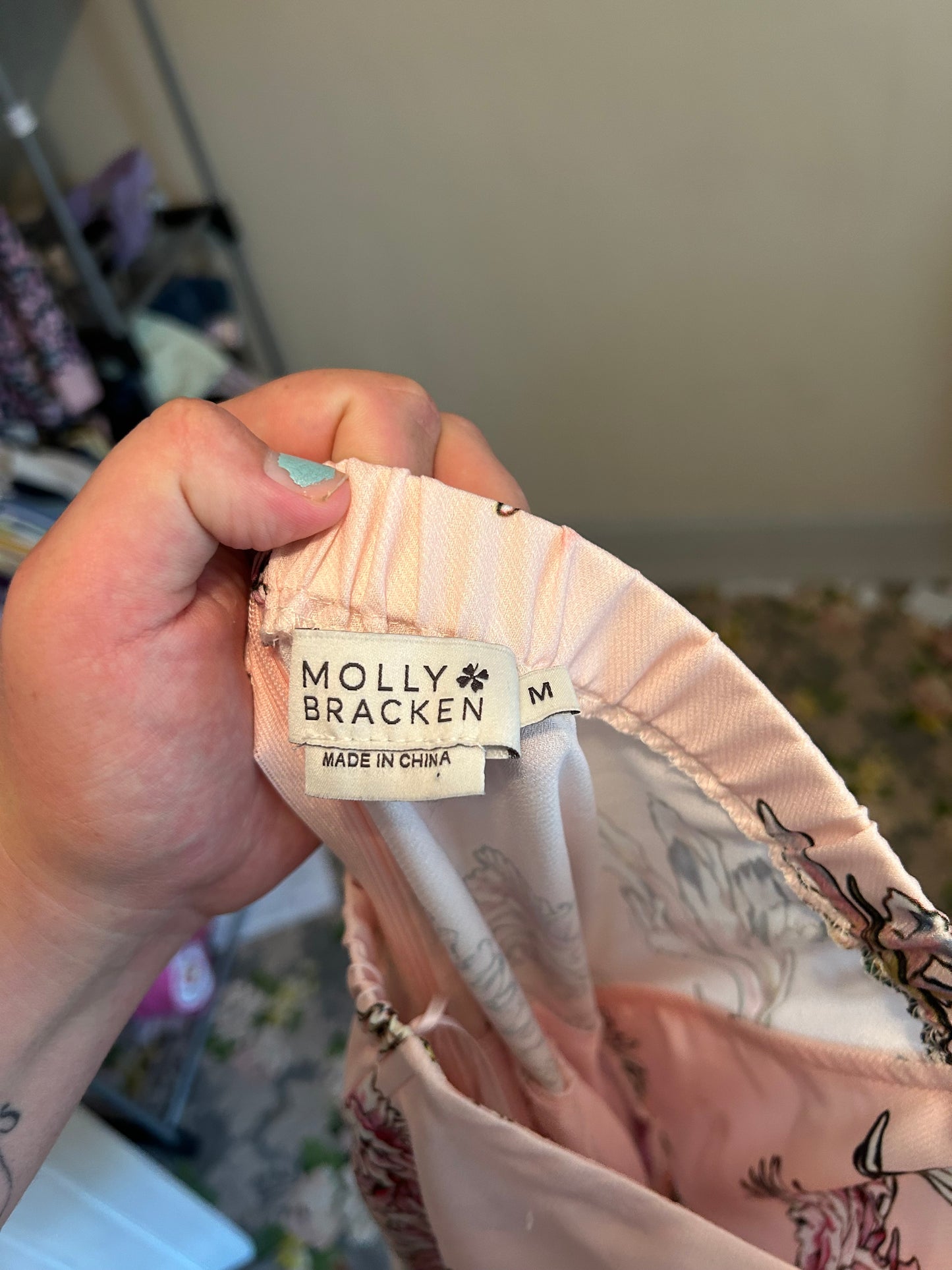 Molly bracken medium pink floral strapless romper