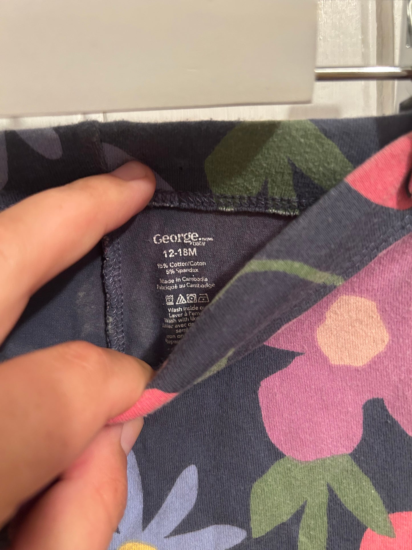 George 12/18m floral leggings