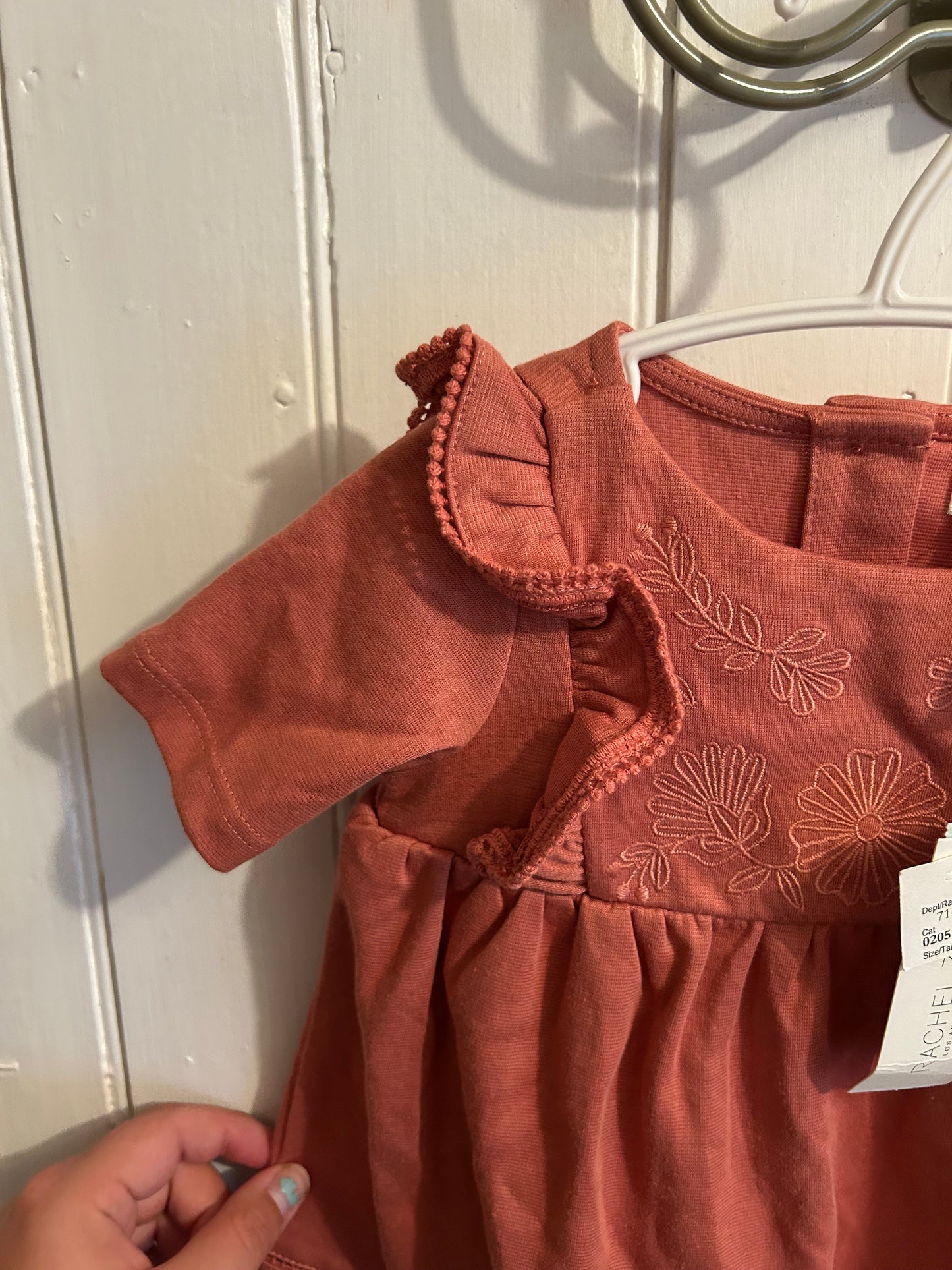 NEW Rachel & Zoe 12m peach ruffle floral blouse