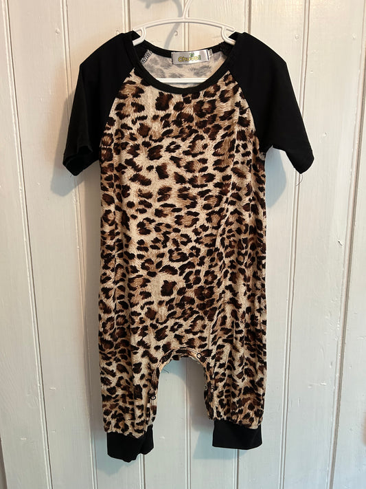 2t brown cheetah romper
