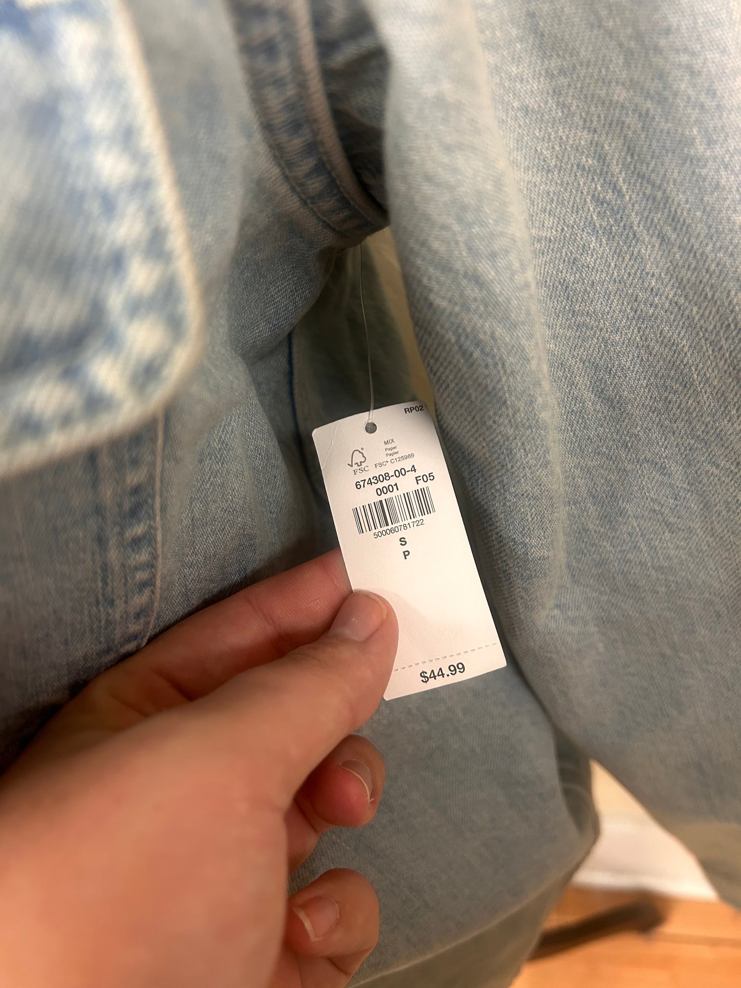 NEW old navy small light wash denim button up shirt