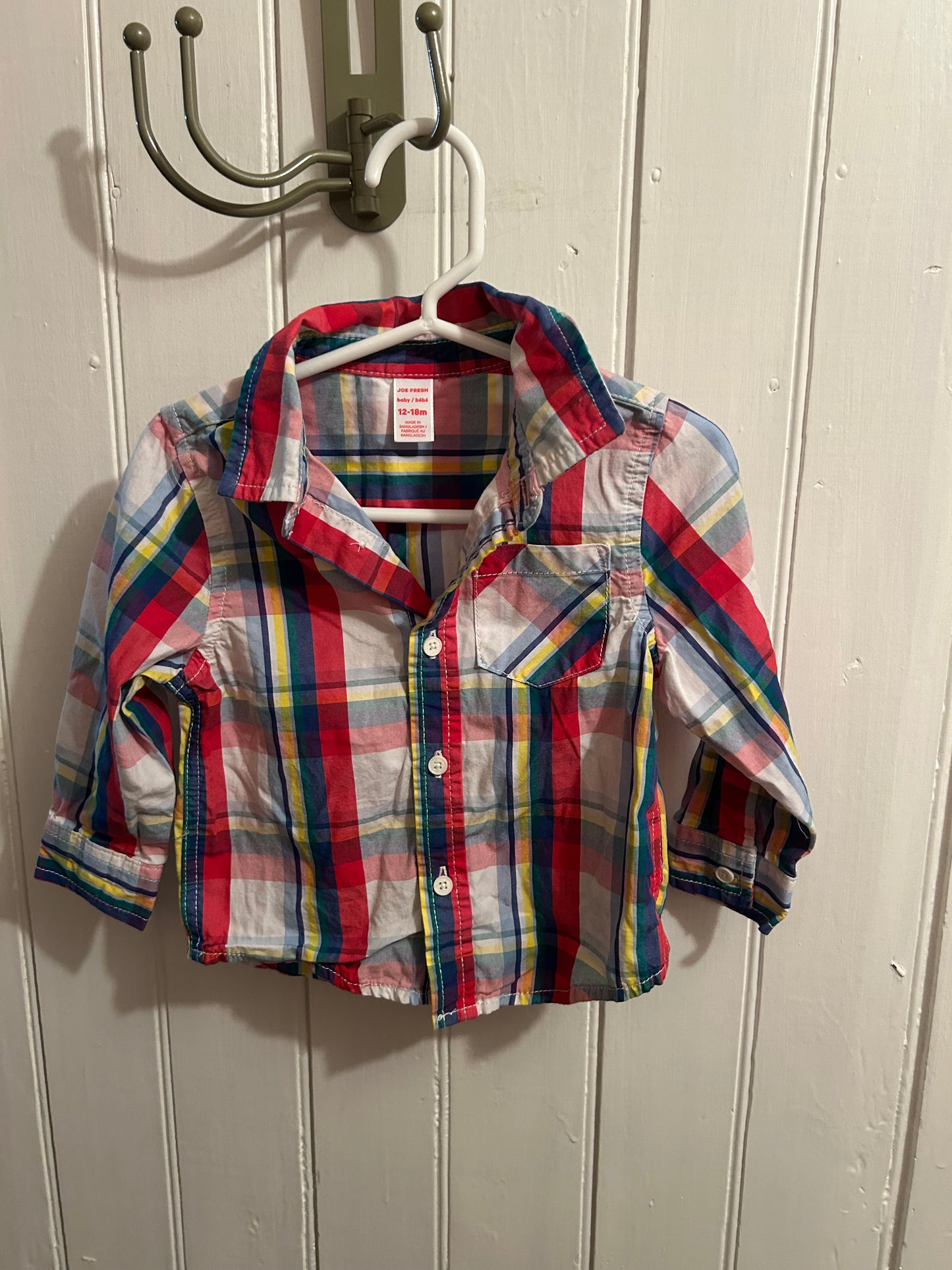 Joe fresh 12/18m multicoloured flannel