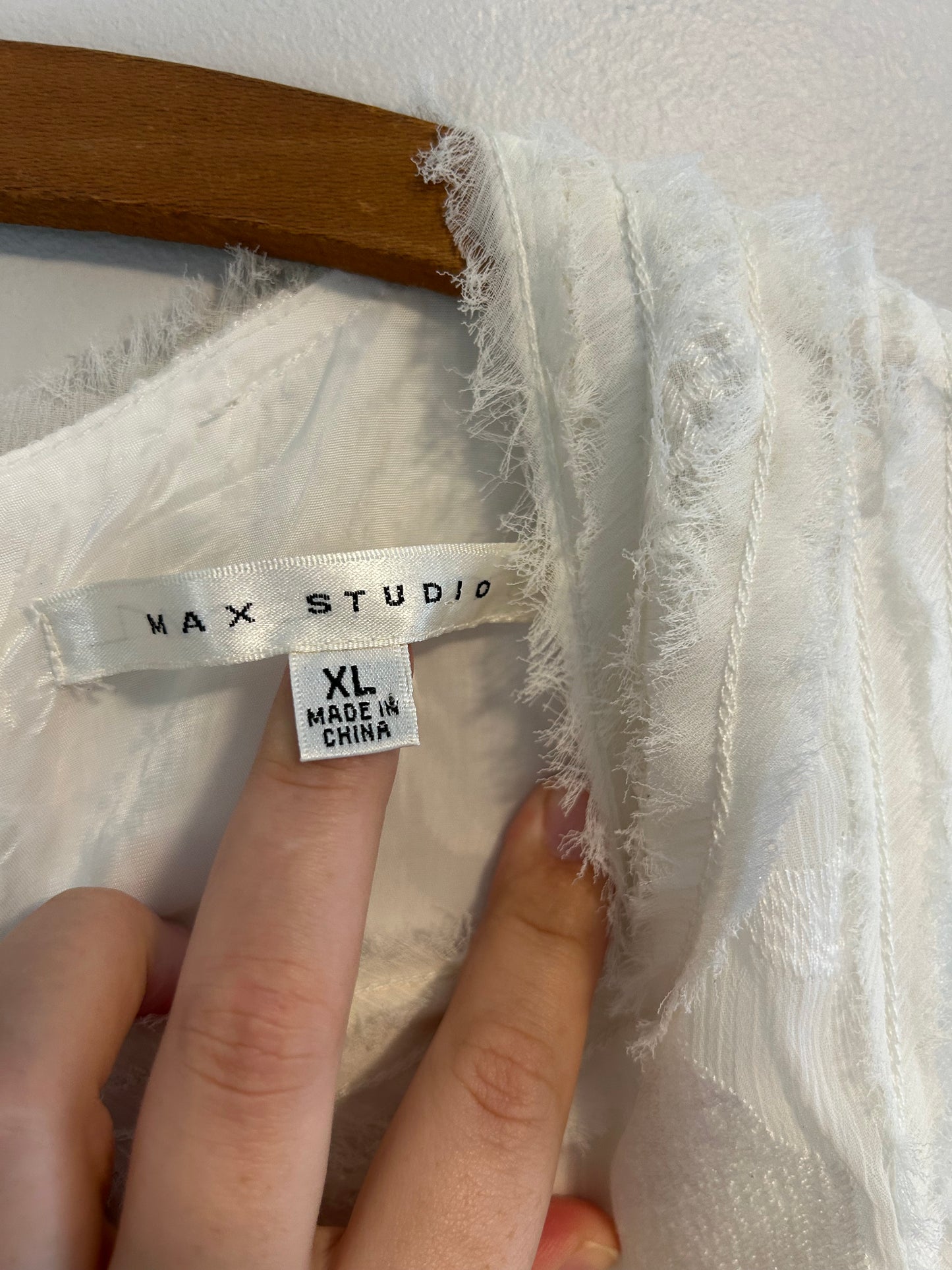 Max studio xl white sheer dress