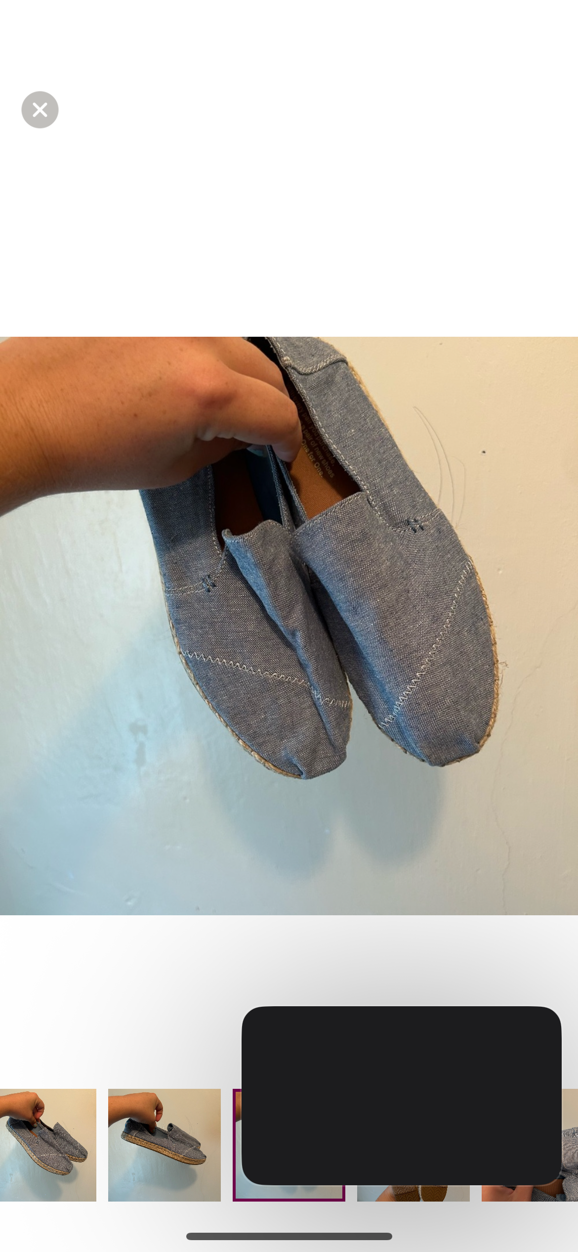 Tom’s women’s 7 blue slip on shoes