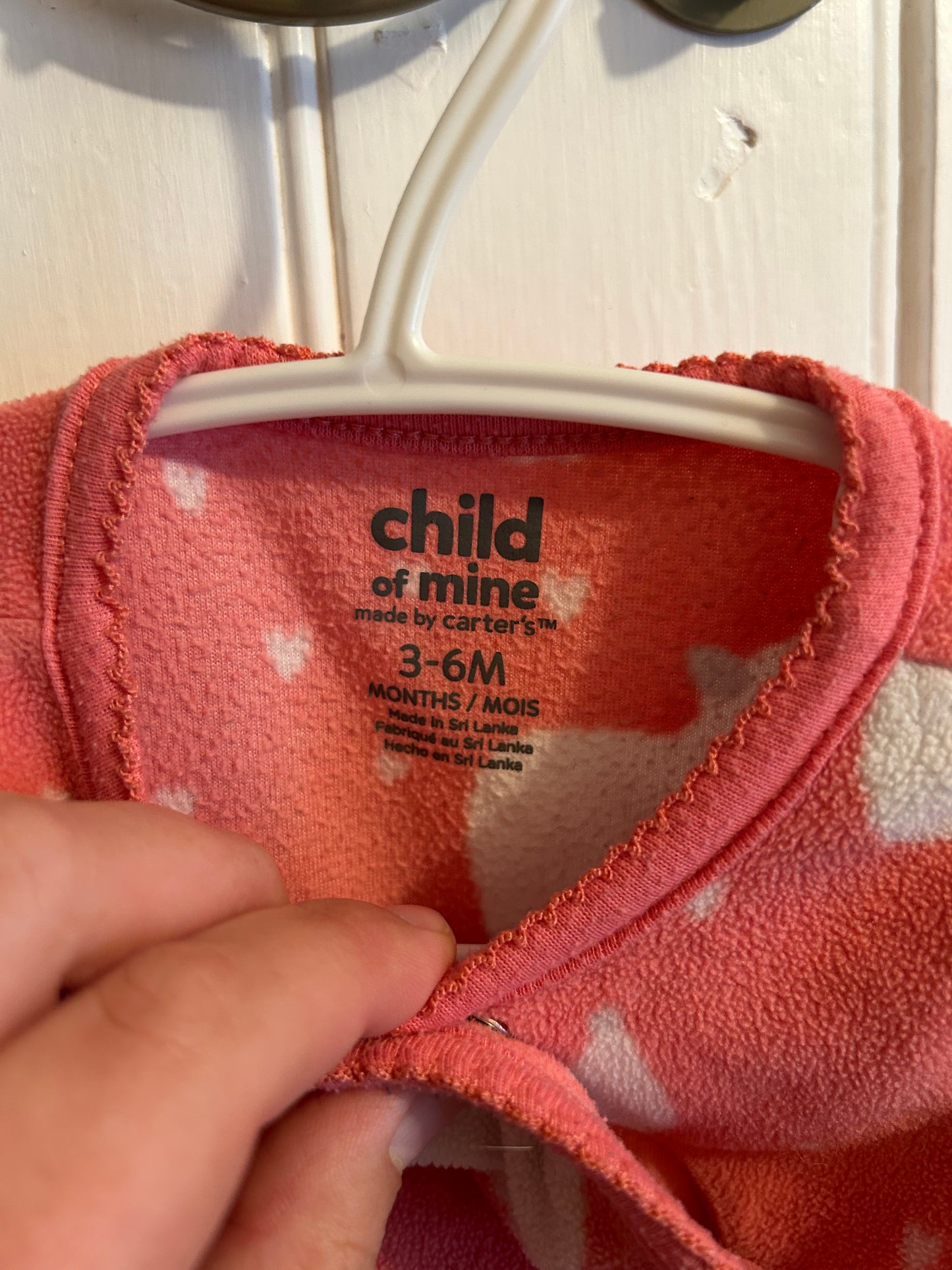 Carters 3/6m pink sheep fleece sleeper