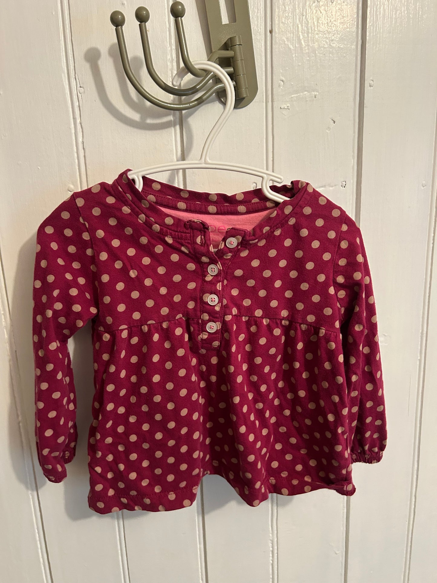 Joe fresh 2t pink polka dot top