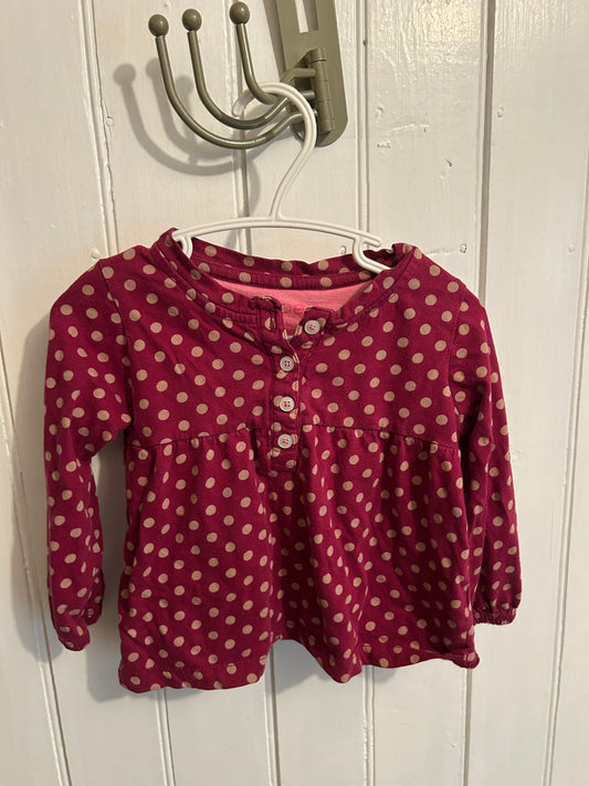 Joe fresh 2t pink polka dot top