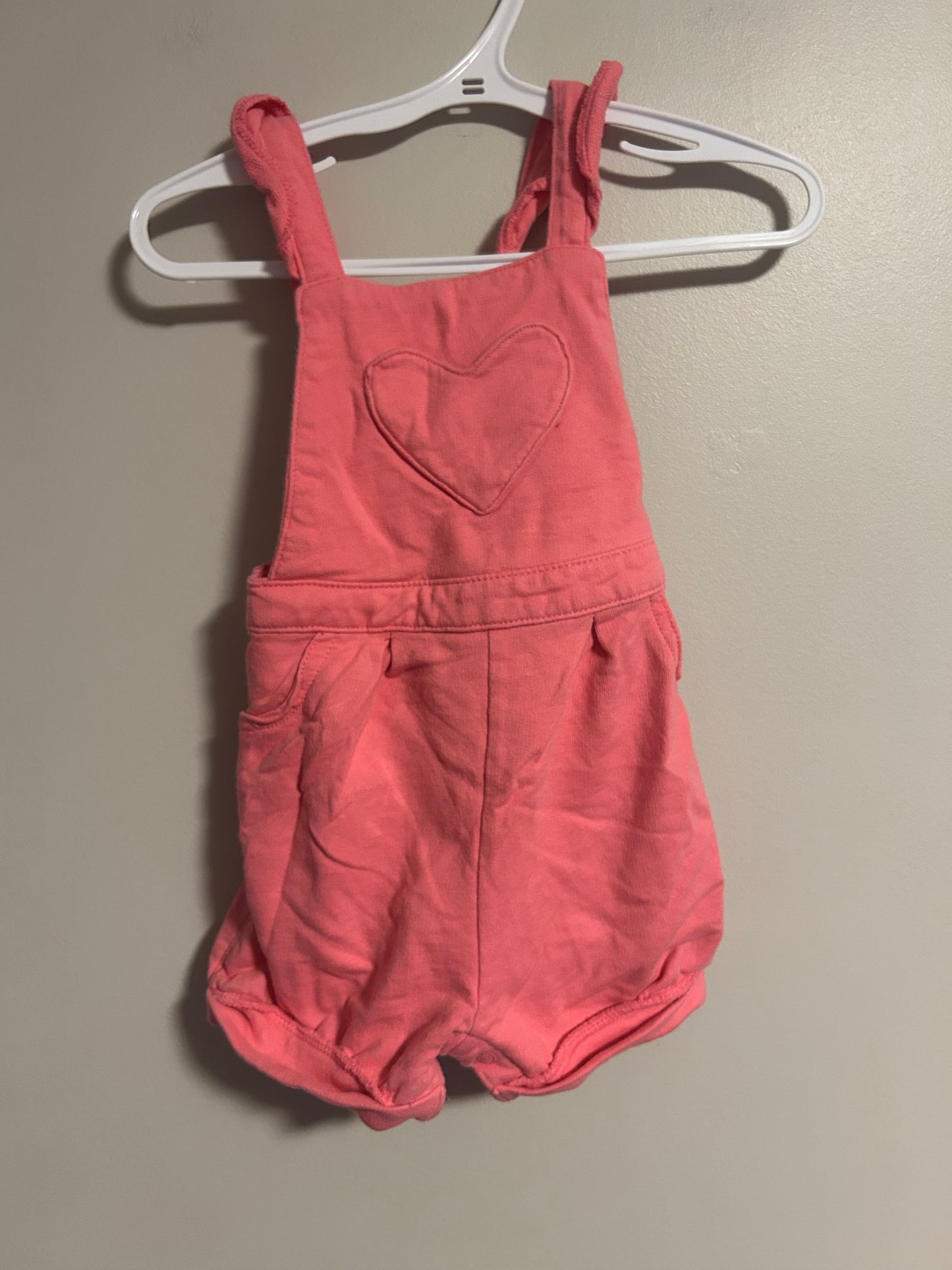 Carters 18m pink heart overalls