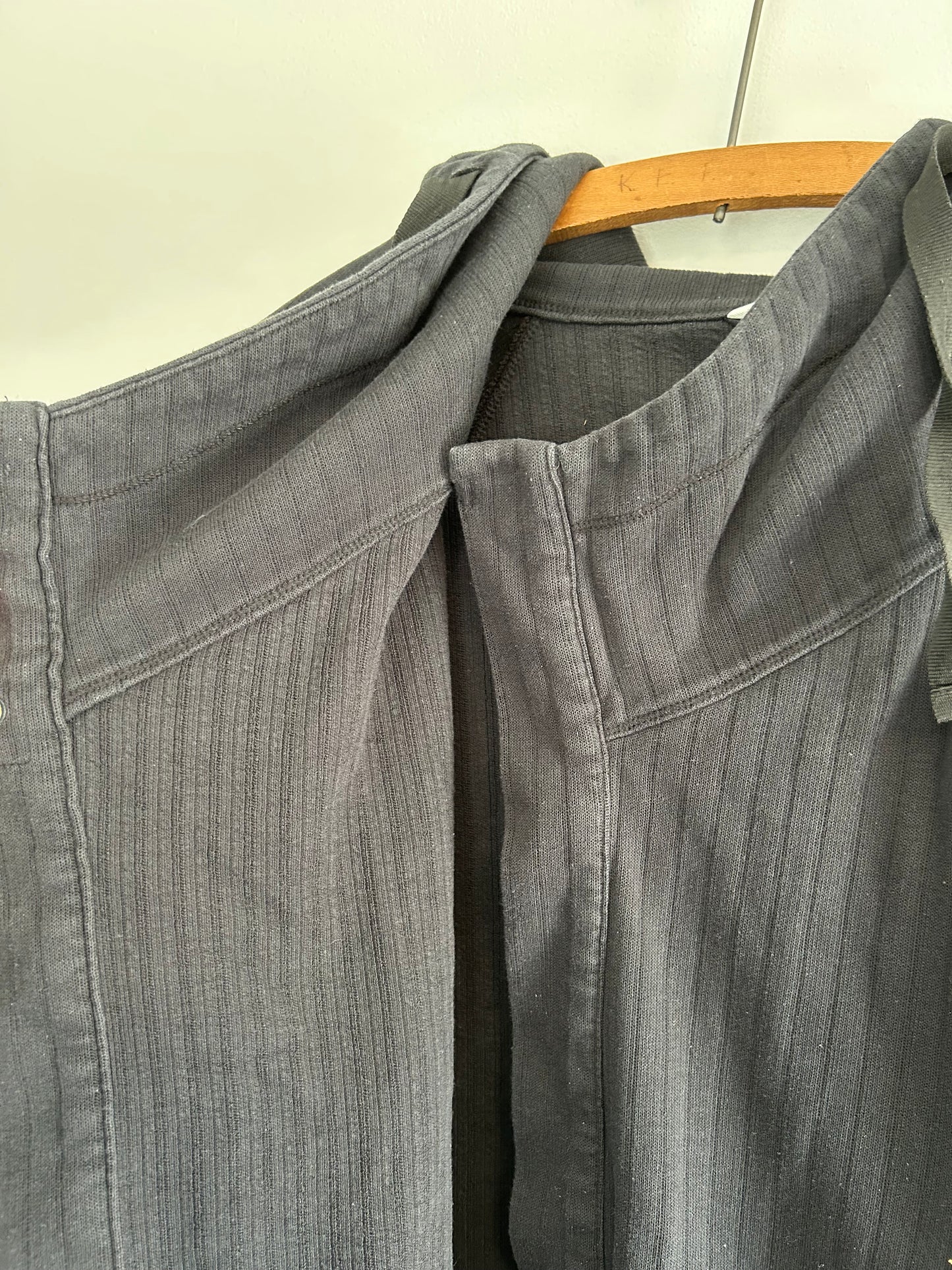 Shambhala large black ribbed cowl side button cardigan