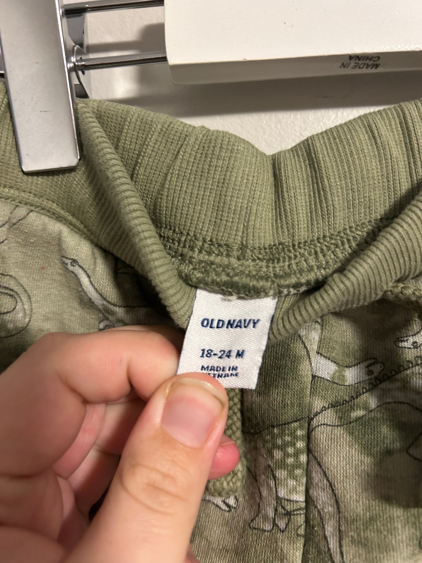 Old navy 18/24m green Dino joggers