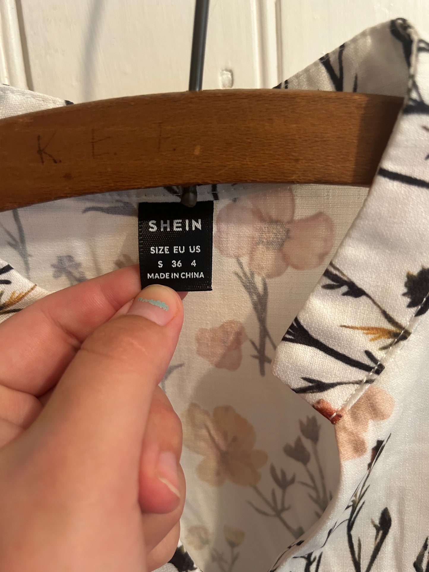 Shein small floral puff sleeve peplum top