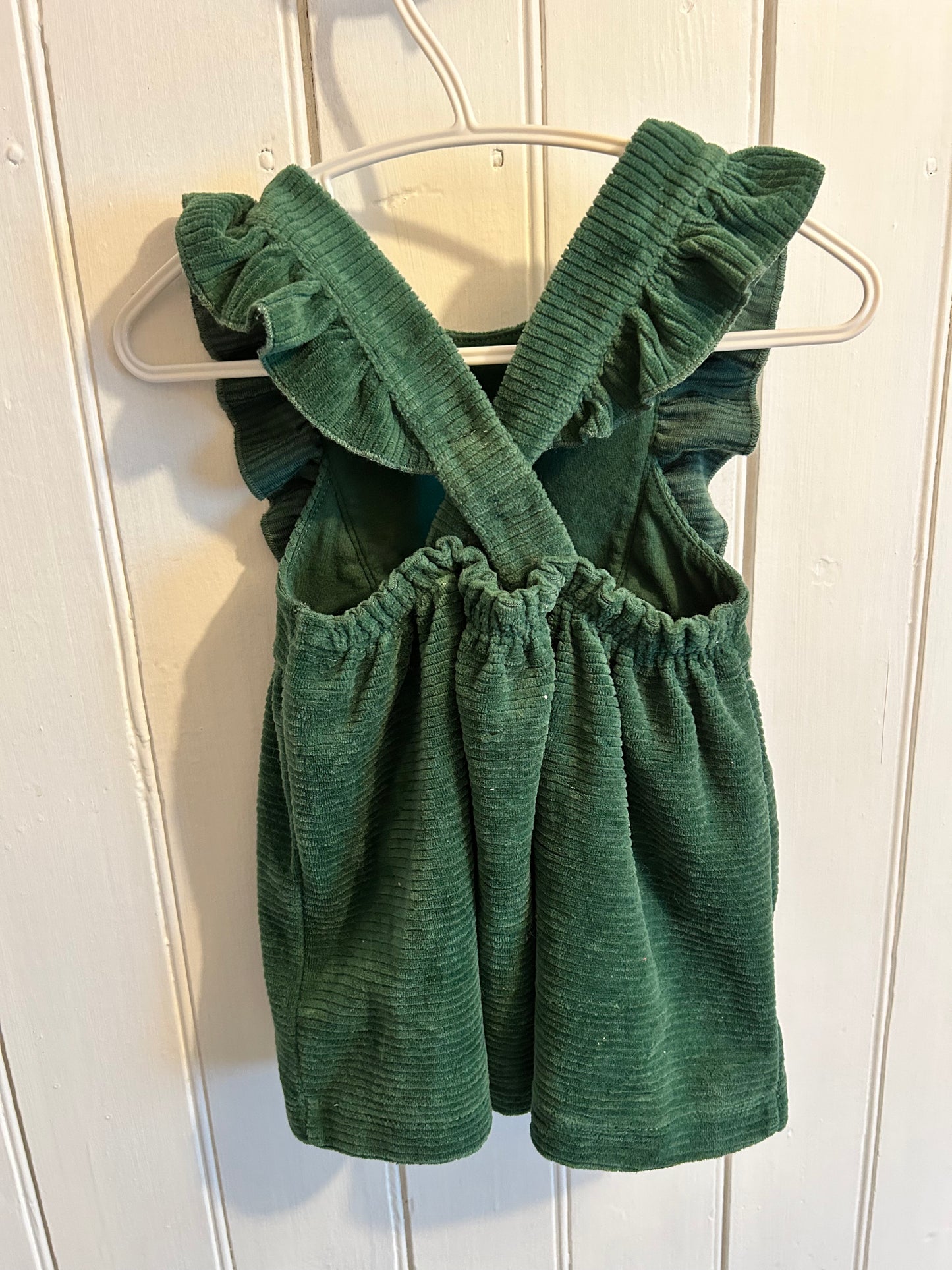 6m green rubber ruffle dress
