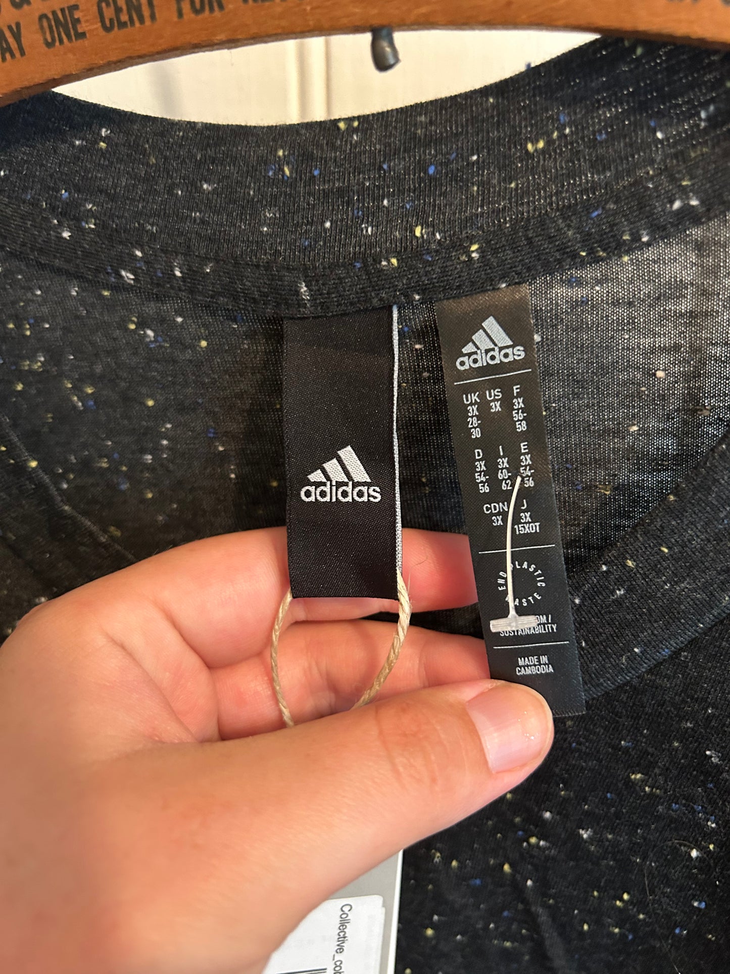 NEW adidas 3x black speckled tank top