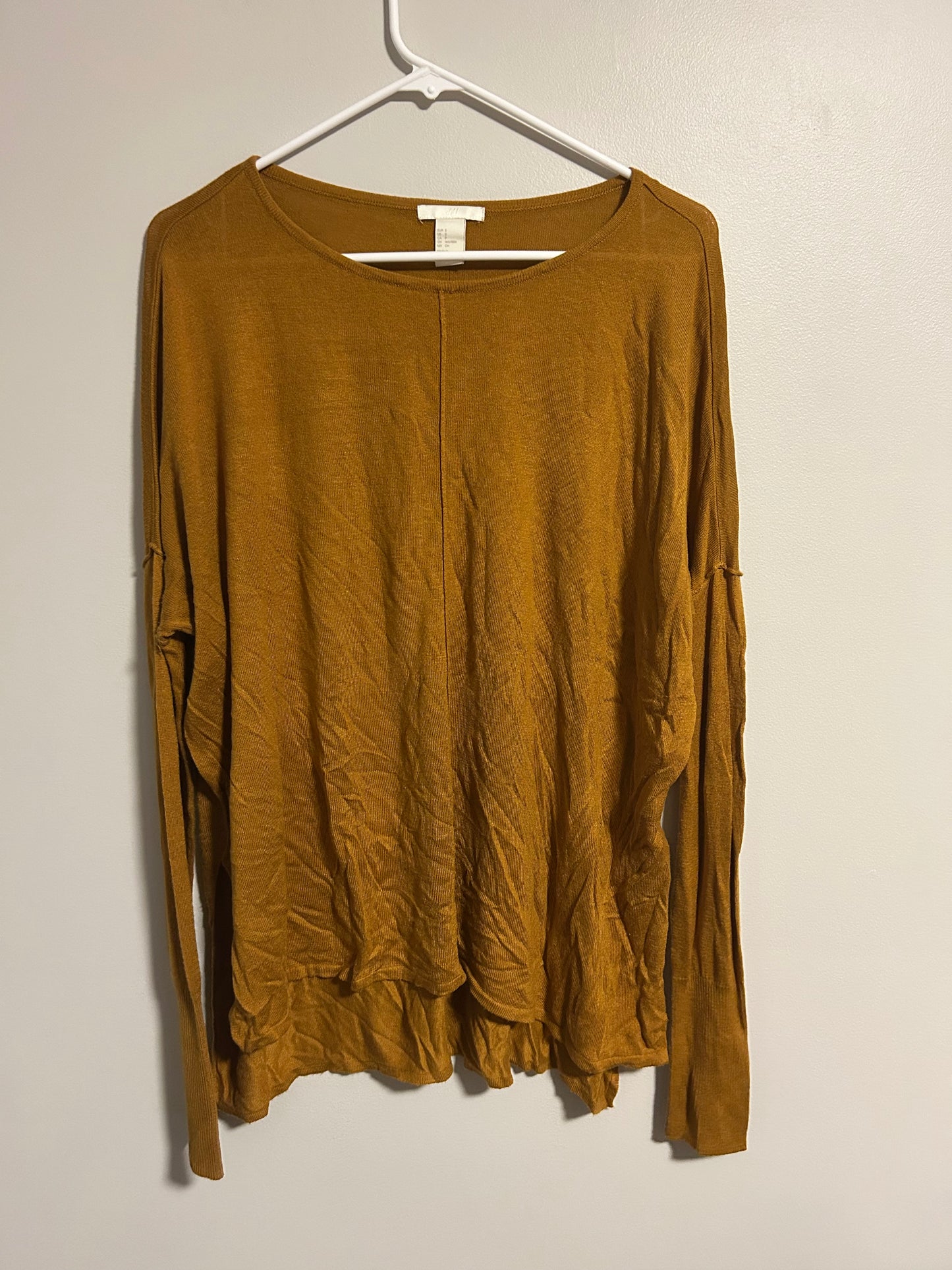 H&M small mustard yellow long sleeve shirt