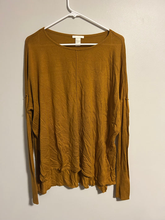 H&M small mustard yellow long sleeve shirt