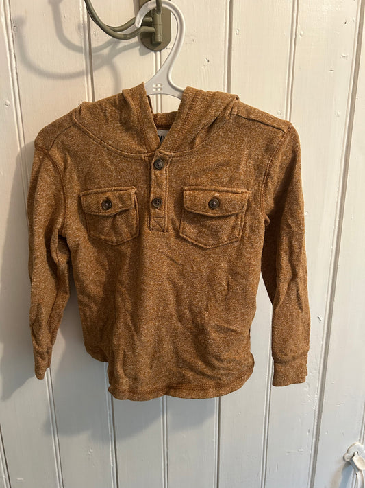 Old navy 3t brown hooded long sleeve shirt