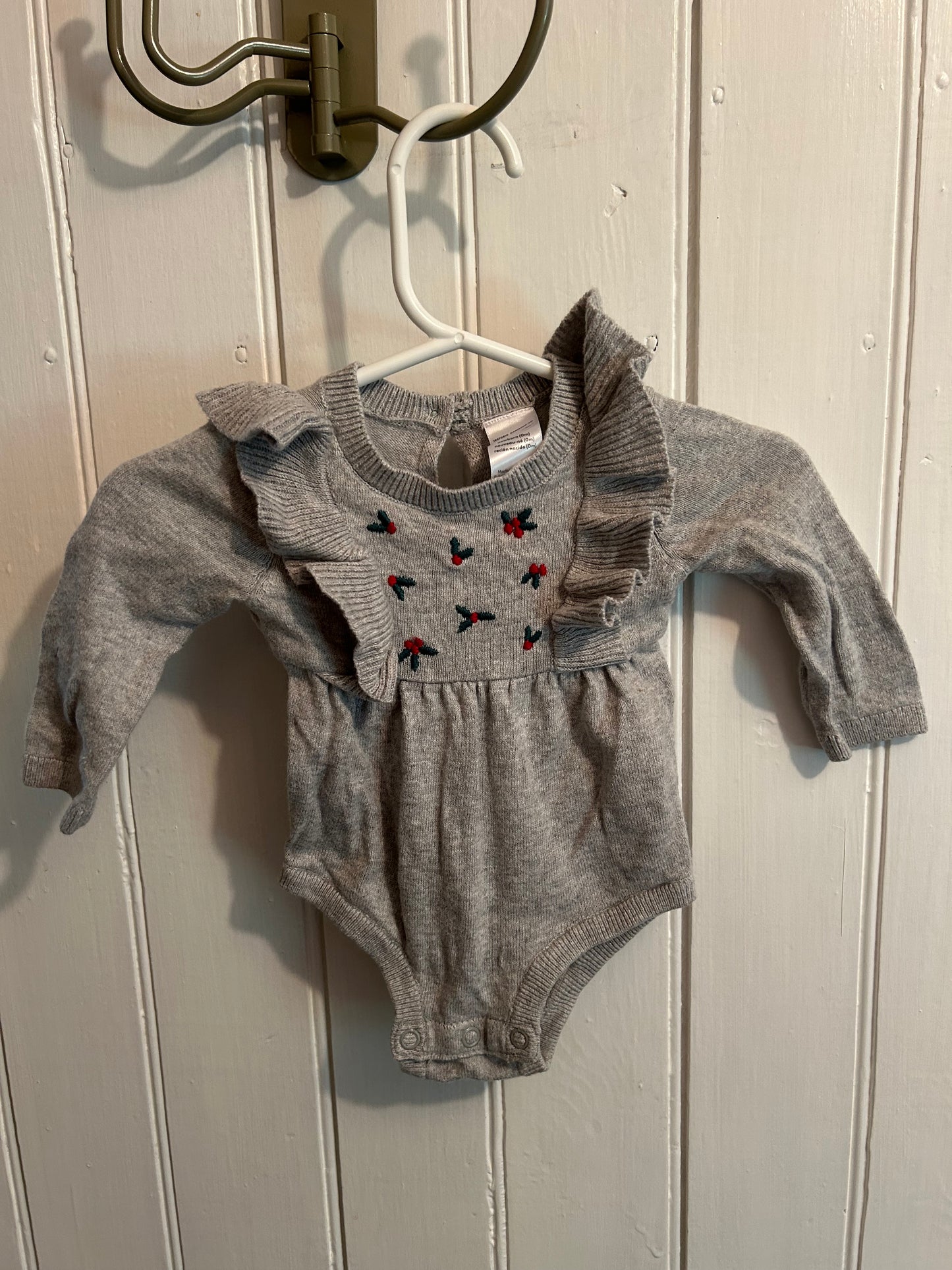 Carters newborn grey floral romper