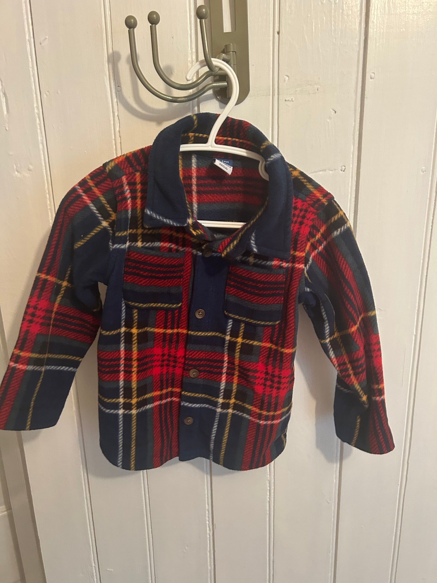 Old navy 18/24m fleece plaid Shacket