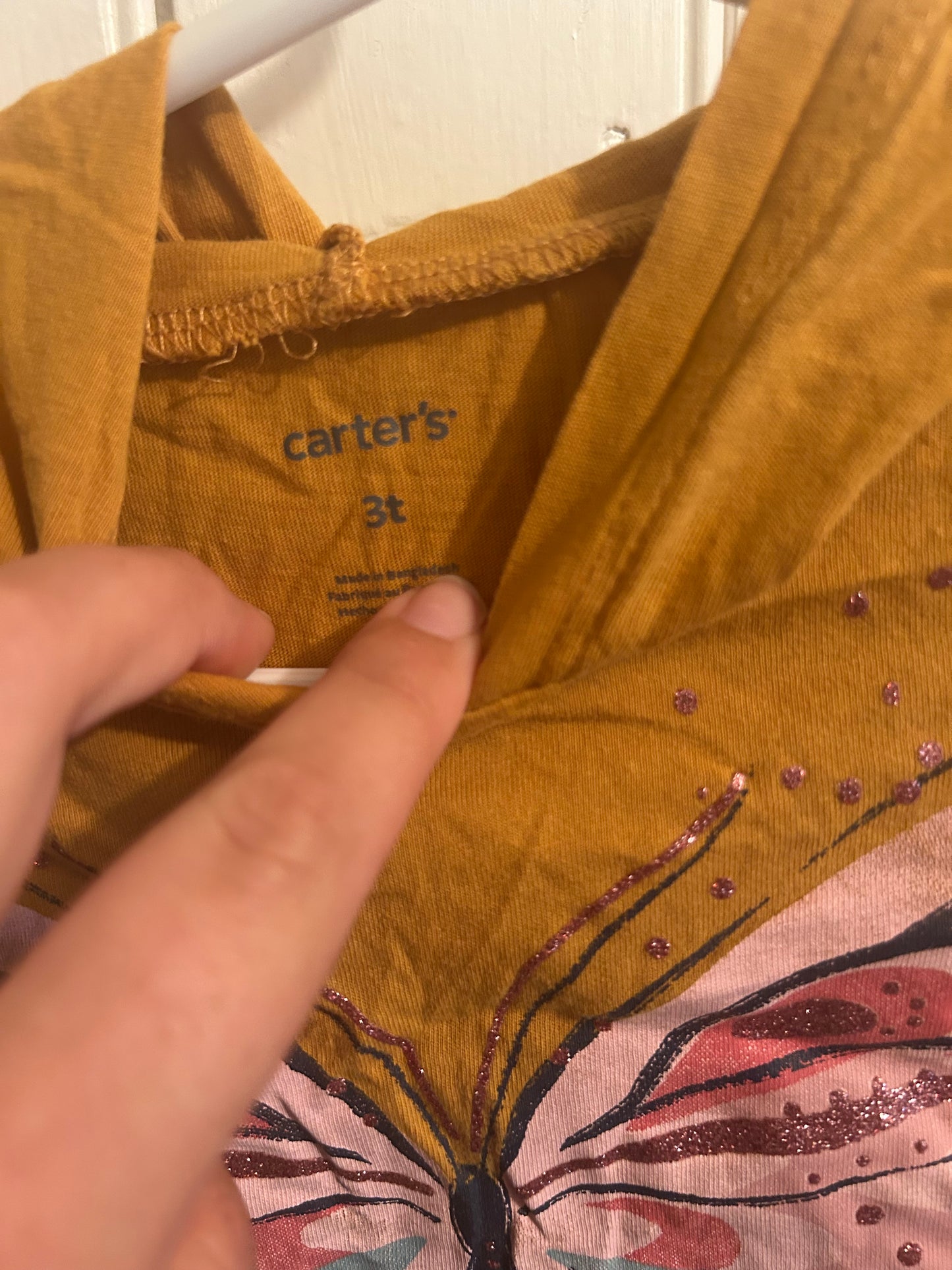 Carters 3t yellow butterfly 2pc top & leggings set