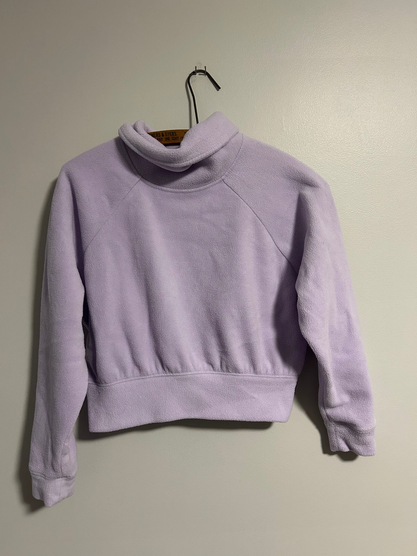 Old navy youth 10/12 purple fleece cowl neck cropped sweater