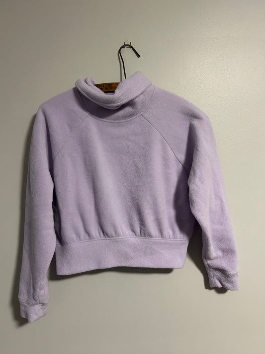 Old navy youth 10/12 purple fleece cowl neck cropped sweater