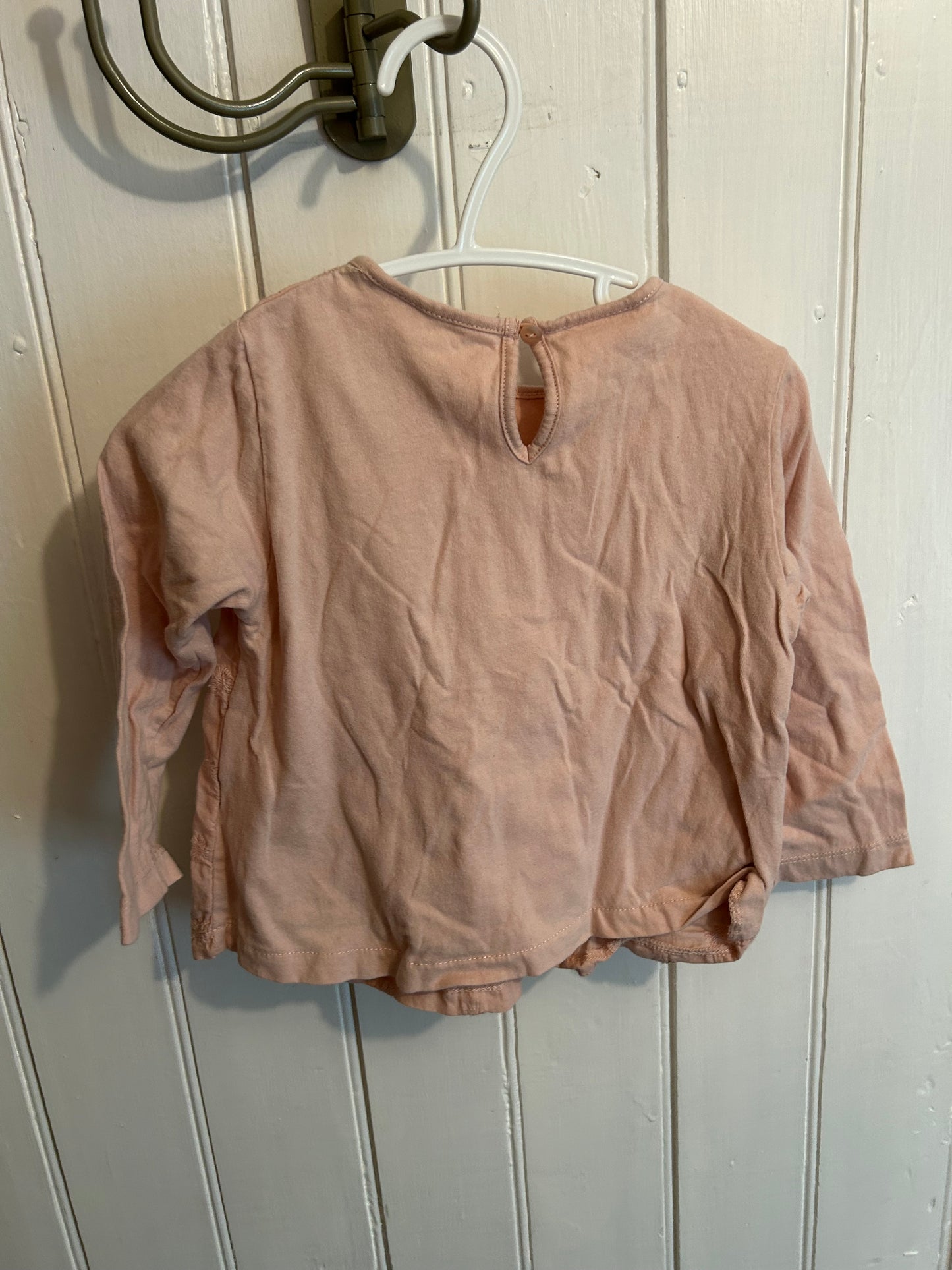 Zara 2/3t pink floral embroidered top