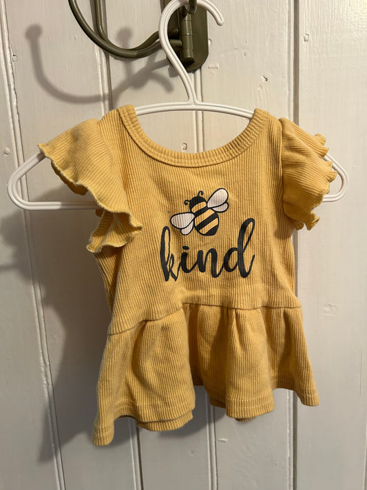 Monkey bars 0/3m yellow bee kind peplum top