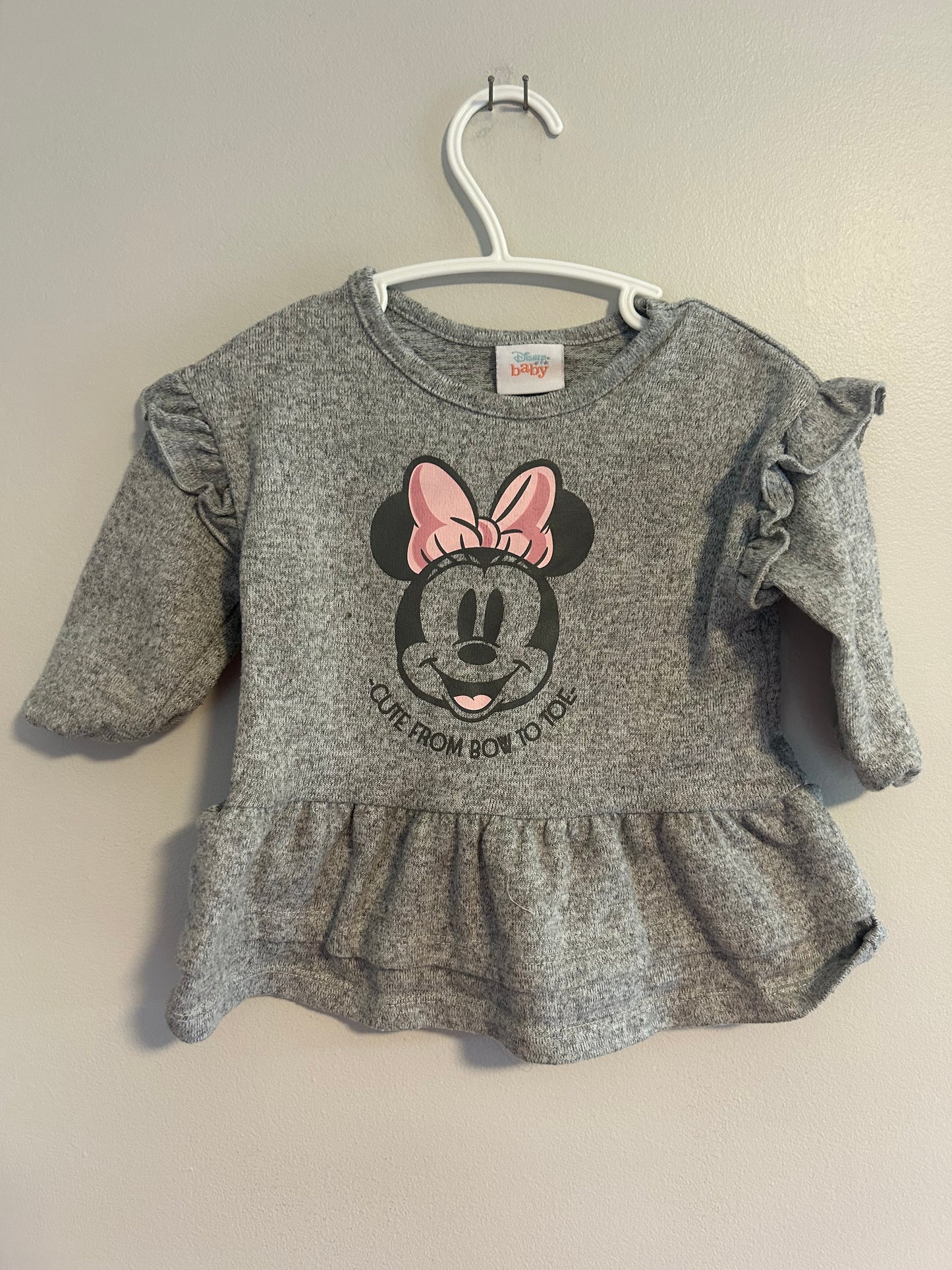 Disney 6/9m grey & pink Minnie set